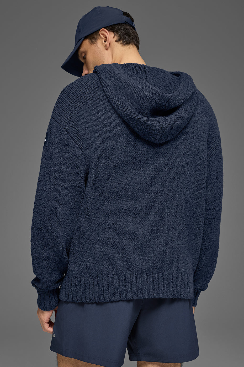 Alo Yoga Textured Knit Hoodie - Navy