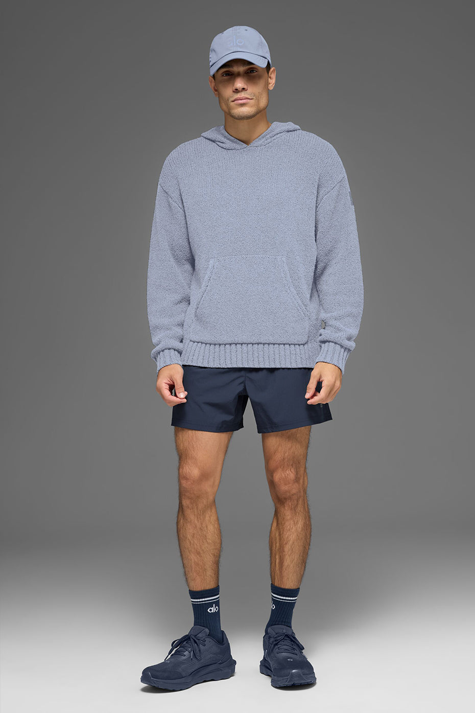 Alo Yoga Textured Knit Hoodie - Winter Frost