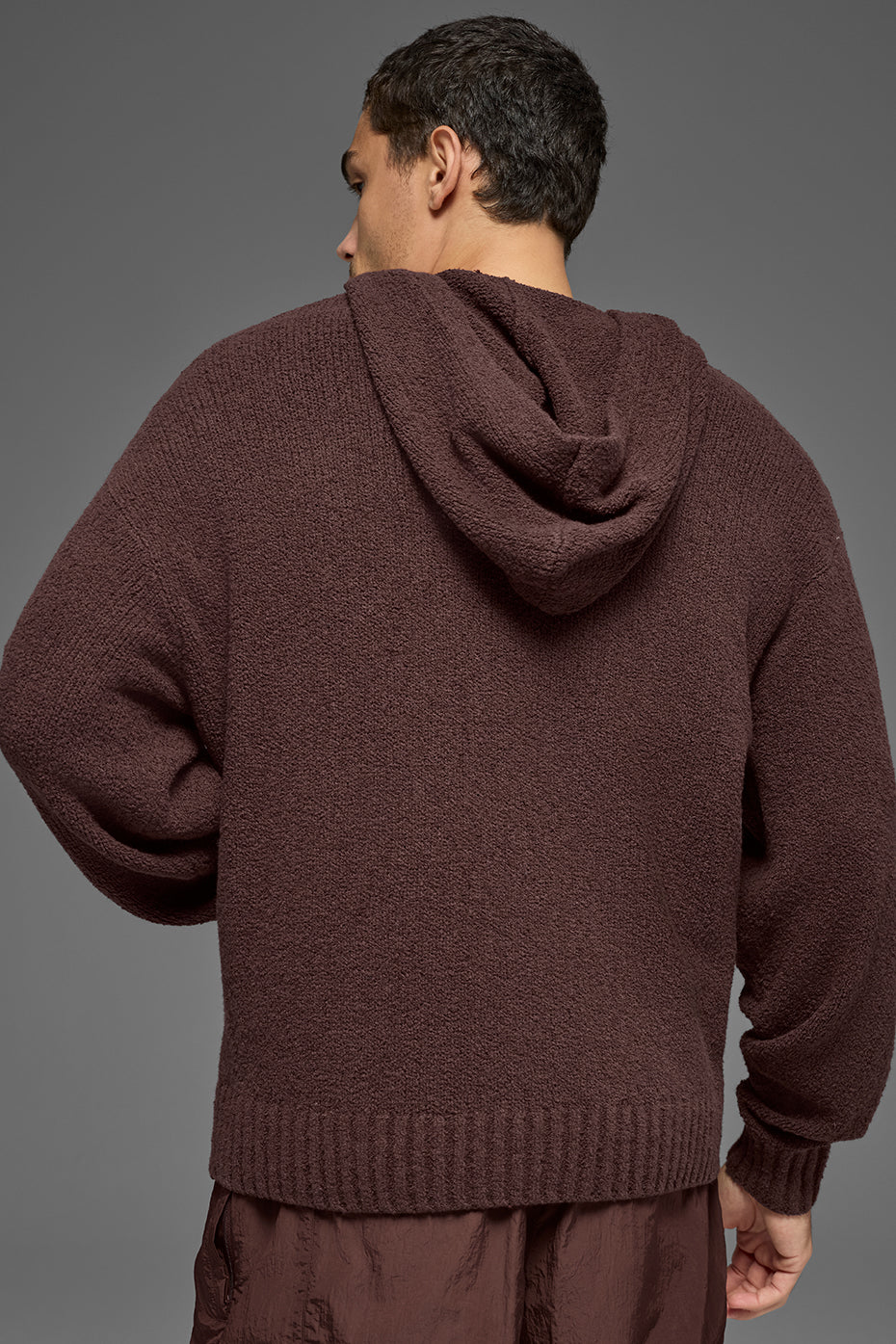 Alo Yoga Textured Knit Hoodie - Brownstone