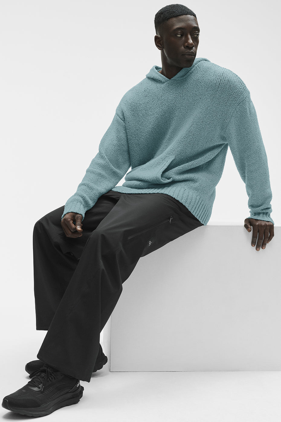 Alo Yoga Textured Knit Hoodie - Desert Sage