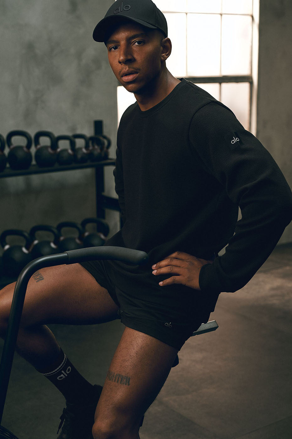 Alo Yoga Waffle Lounge Long Sleeve Crew - Black