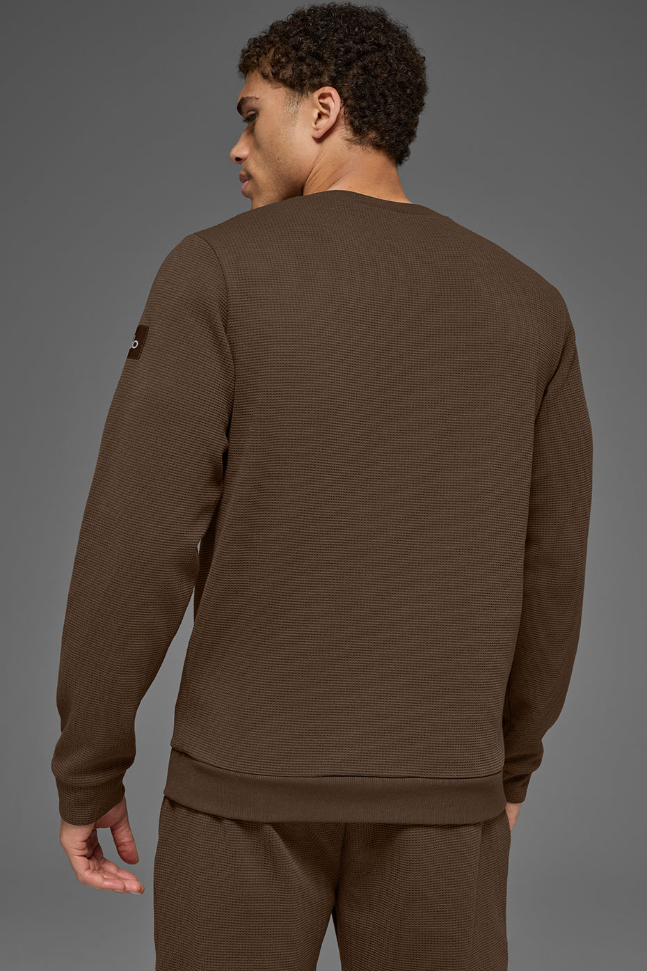 Alo Yoga Waffle Lounge Long Sleeve Crew - Espresso