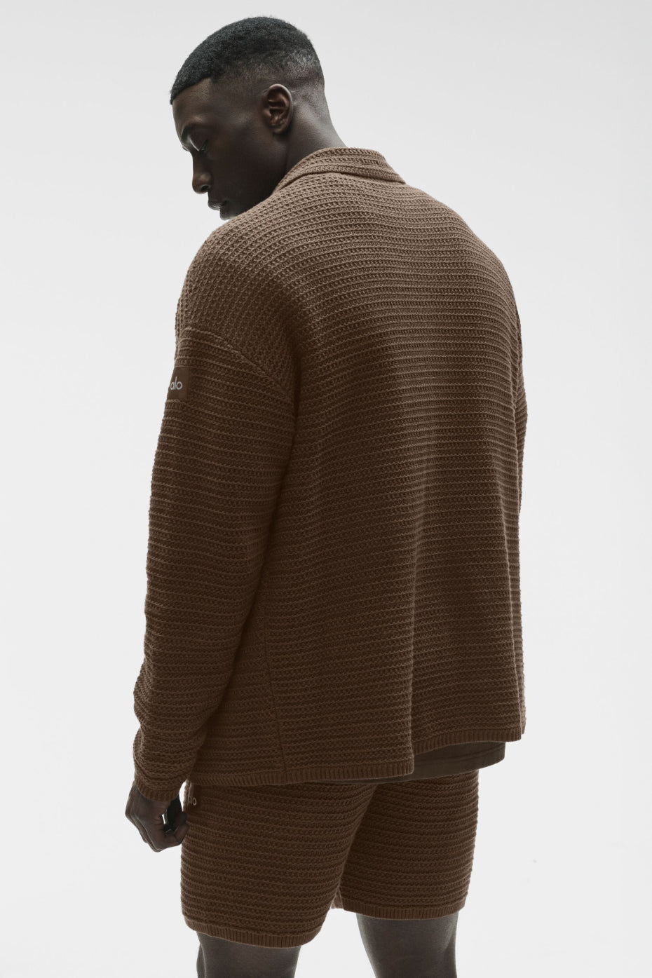 Alo Yoga Shift Knit Button Up Long Sleeve - Espresso