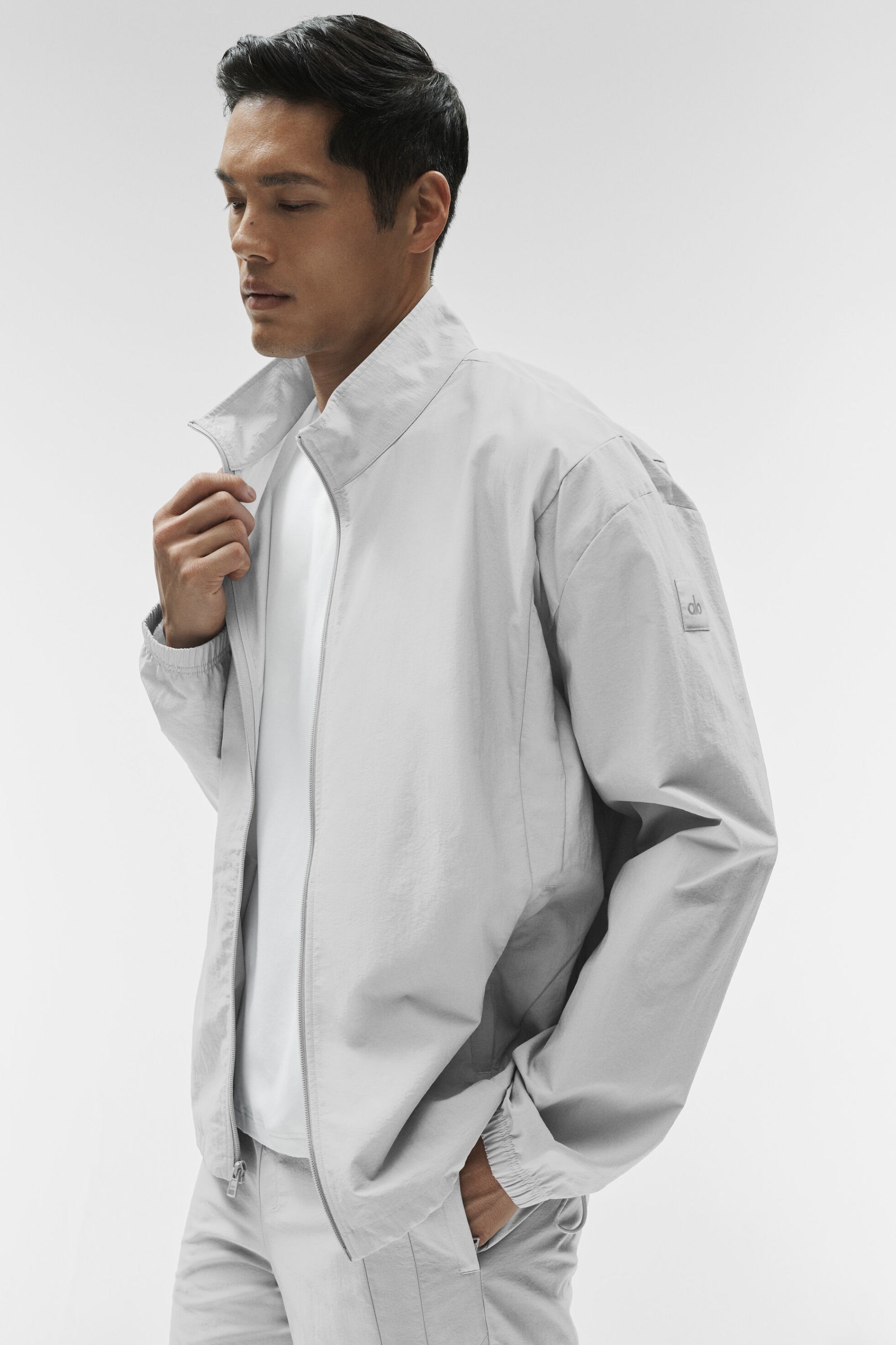 Alo Yoga Takeaway Track Full Zip Jacket - Titanium
