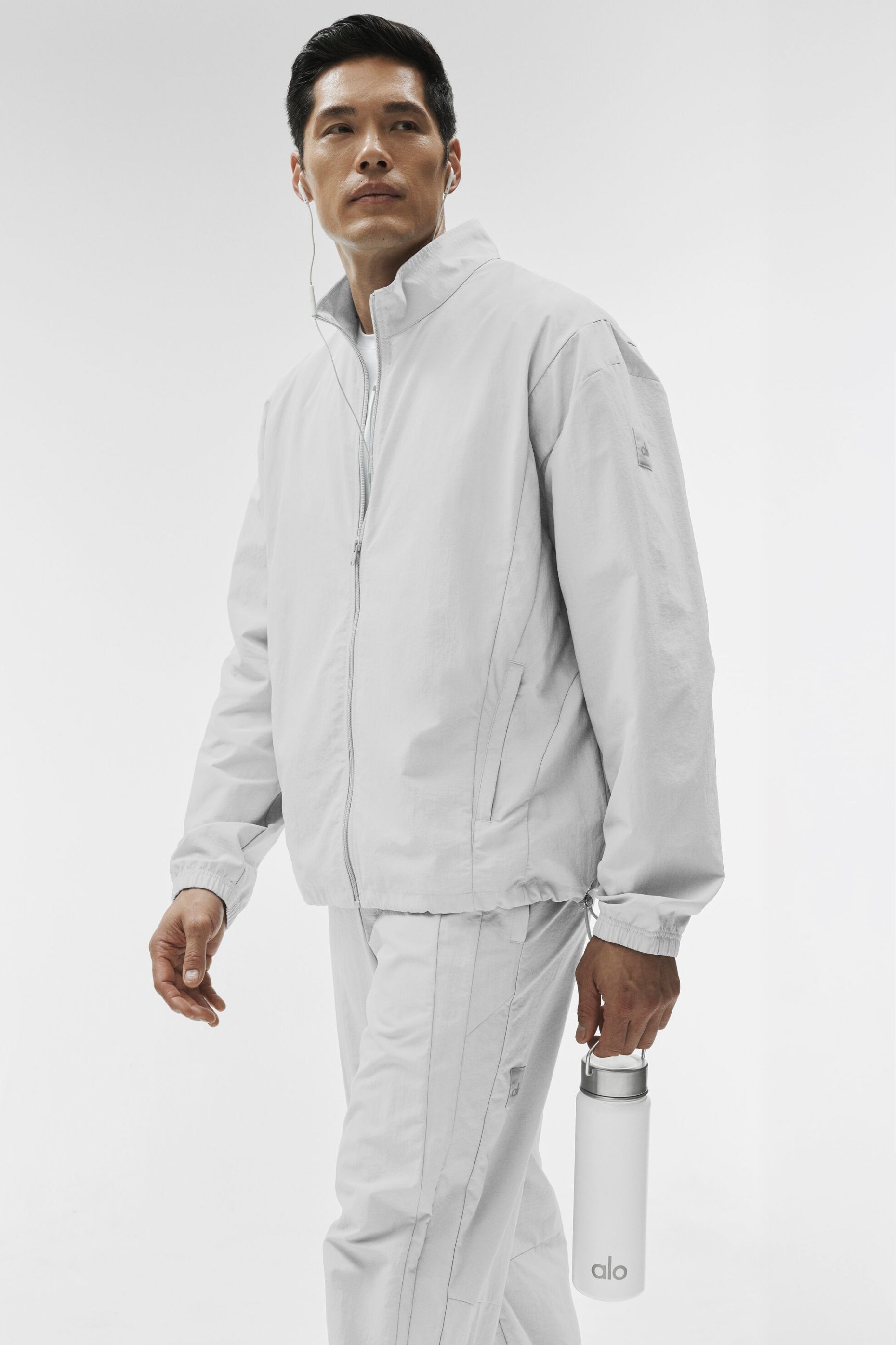 Alo Yoga Takeaway Track Full Zip Jacket - Titanium