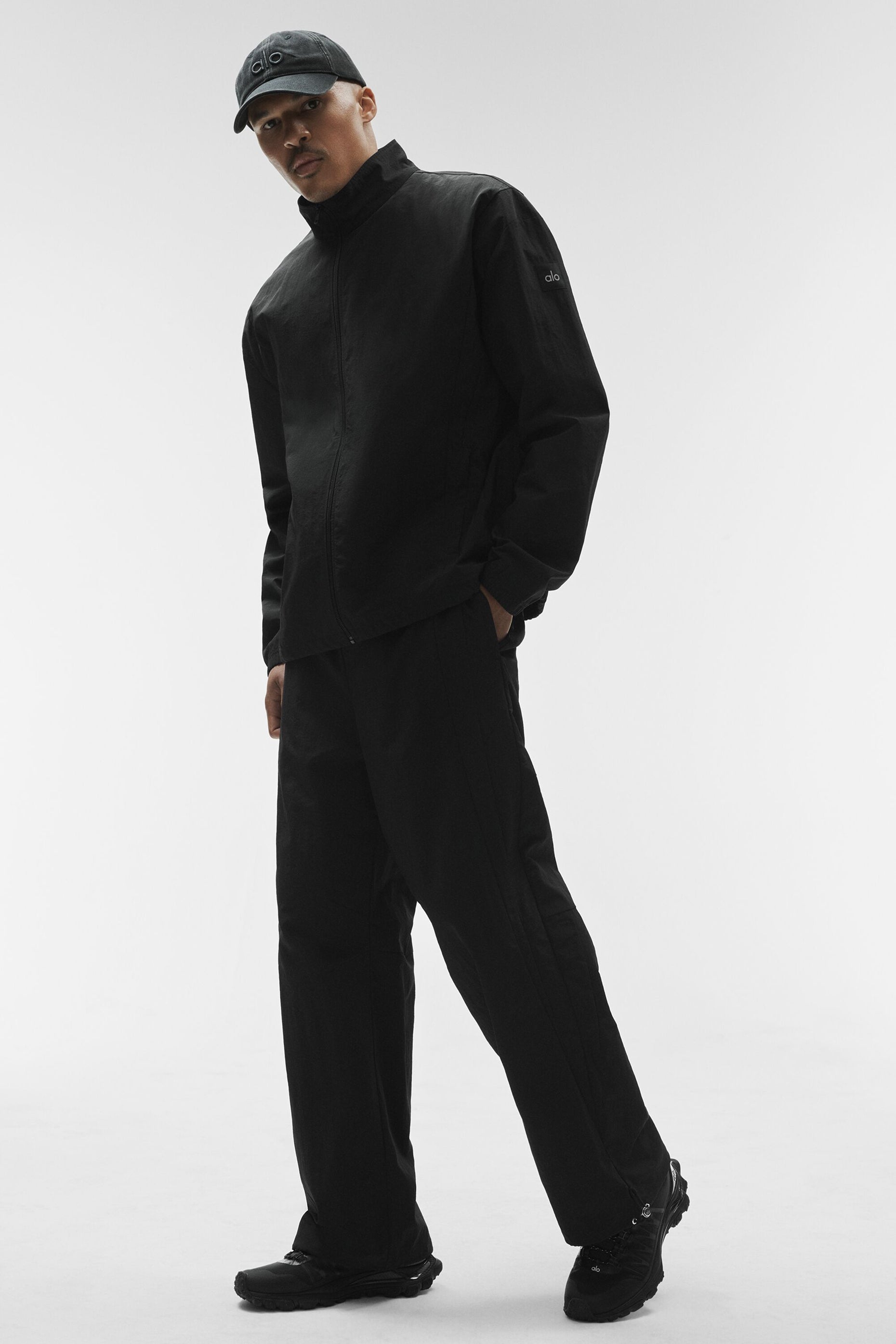 Alo Yoga Takeaway Track Full Zip Jacket - Black