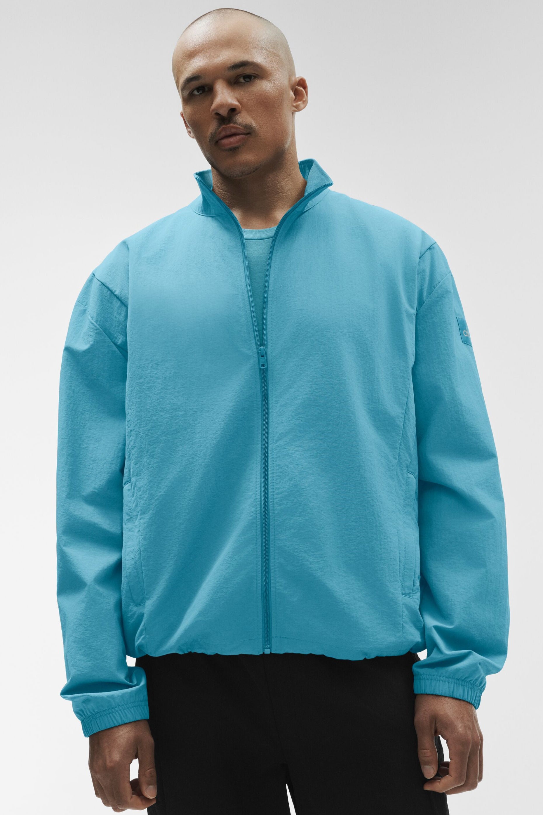 Alo Yoga Takeaway Track Full Zip Jacket - Blue Breeze