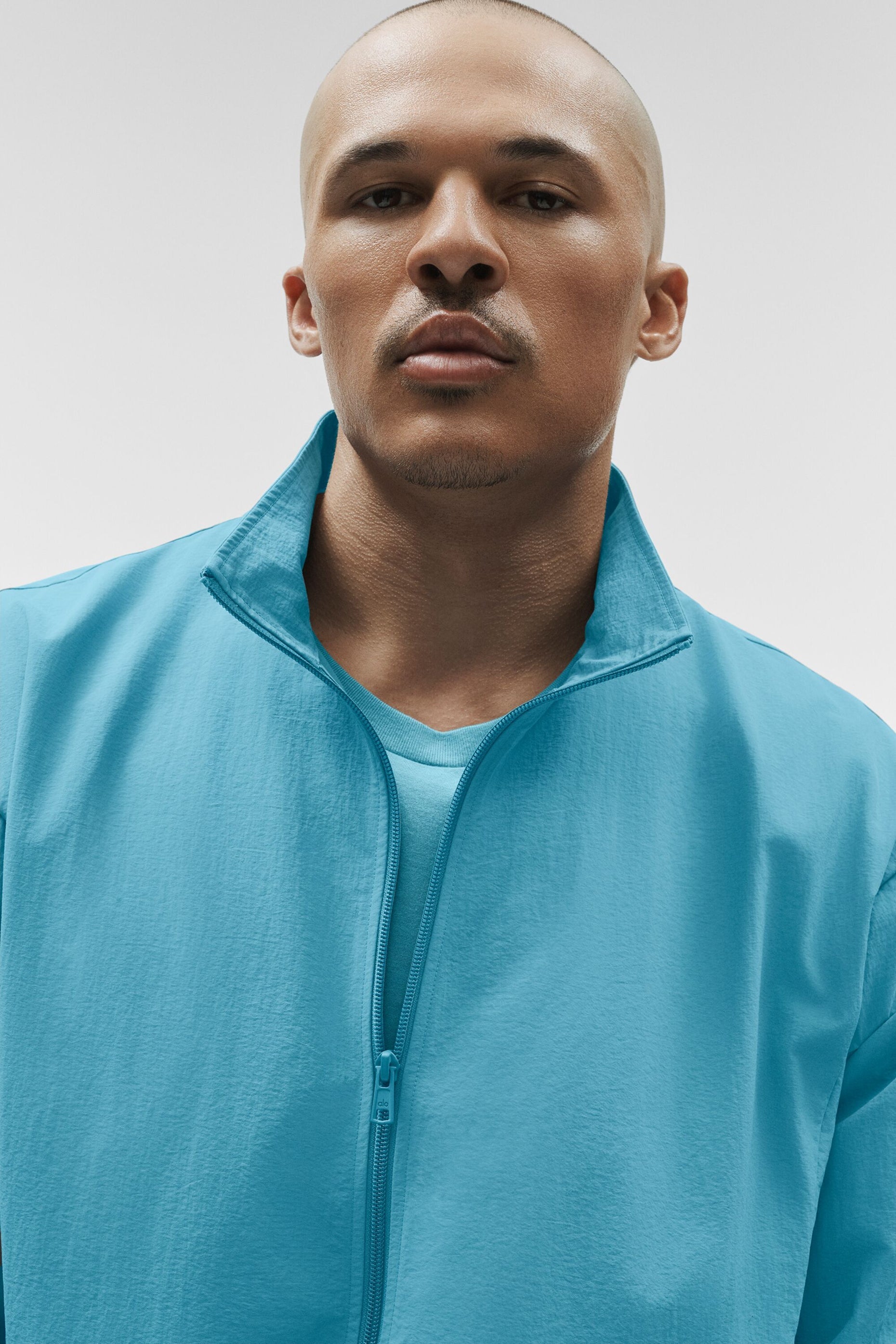 Alo Yoga Takeaway Track Full Zip Jacket - Blue Breeze