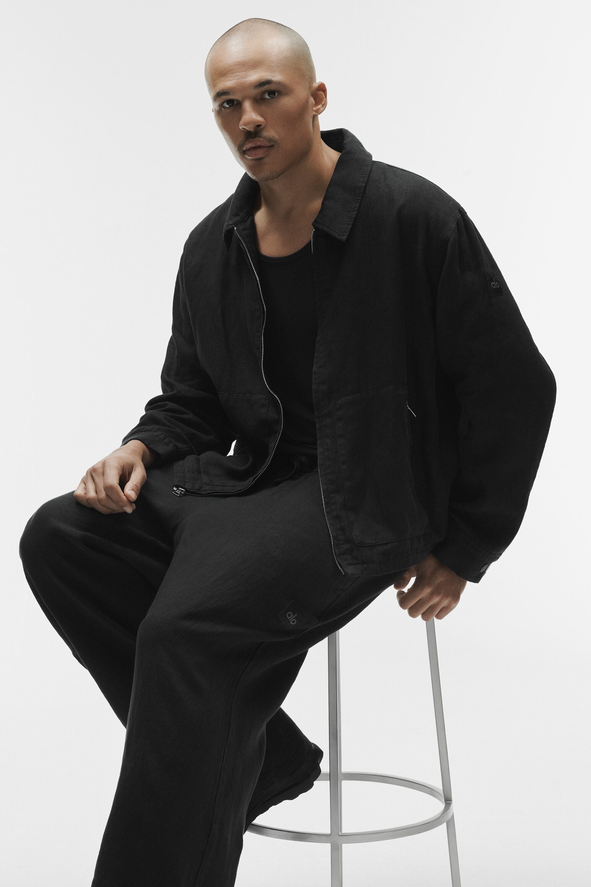 Alo Yoga Linen Days Full Zip Jacket - Black