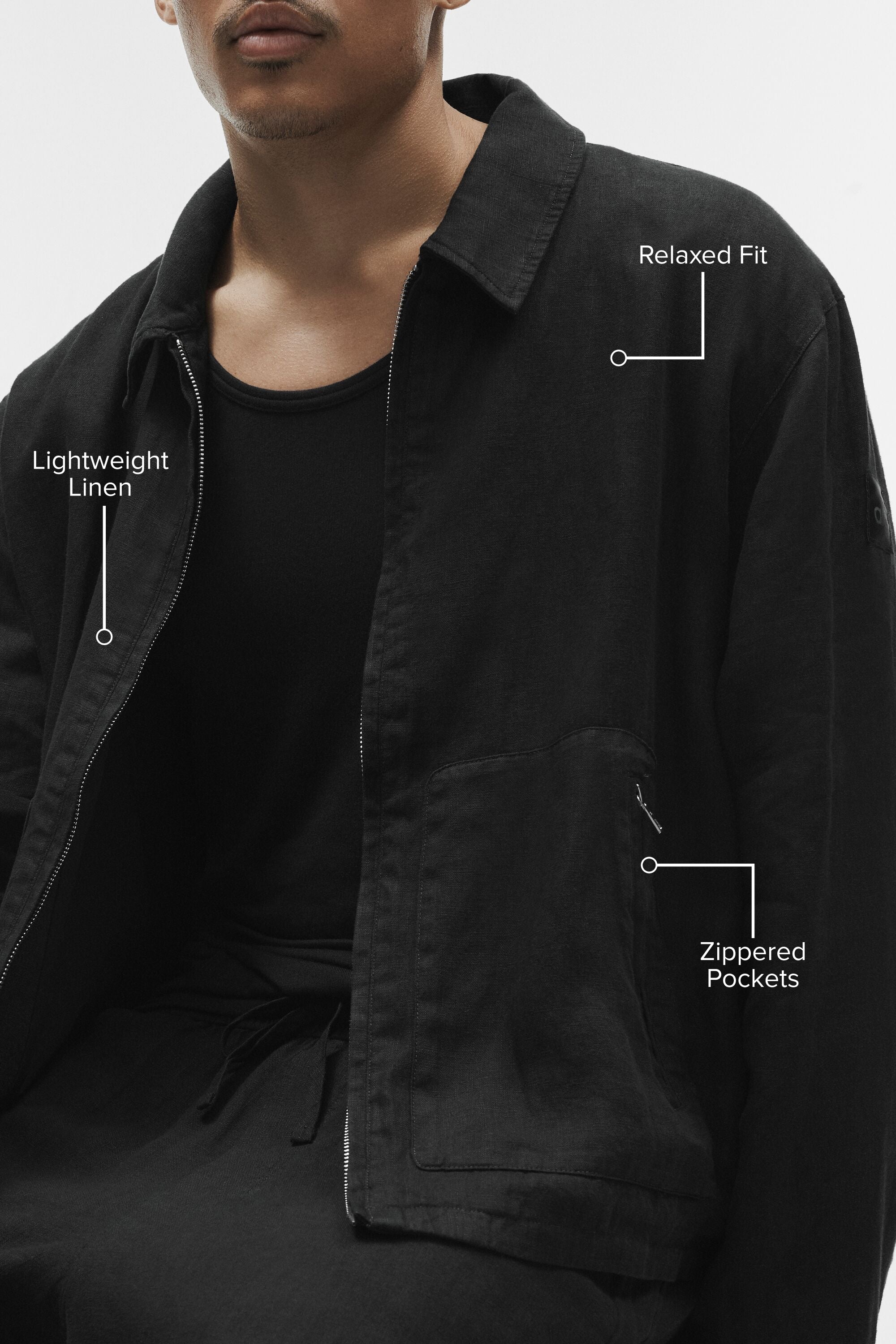 Alo Yoga Linen Days Full Zip Jacket - Black