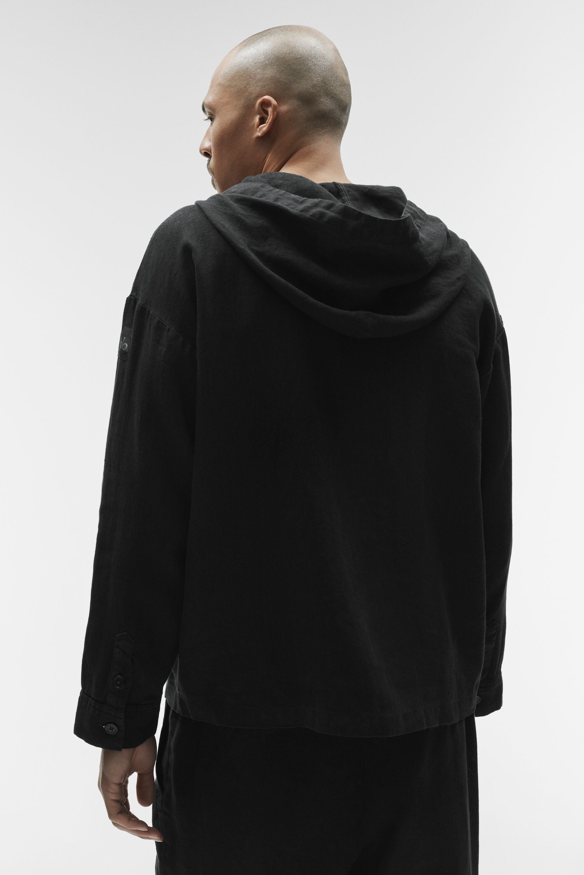 Alo Yoga Linen Days Button Up Hoodie - Black