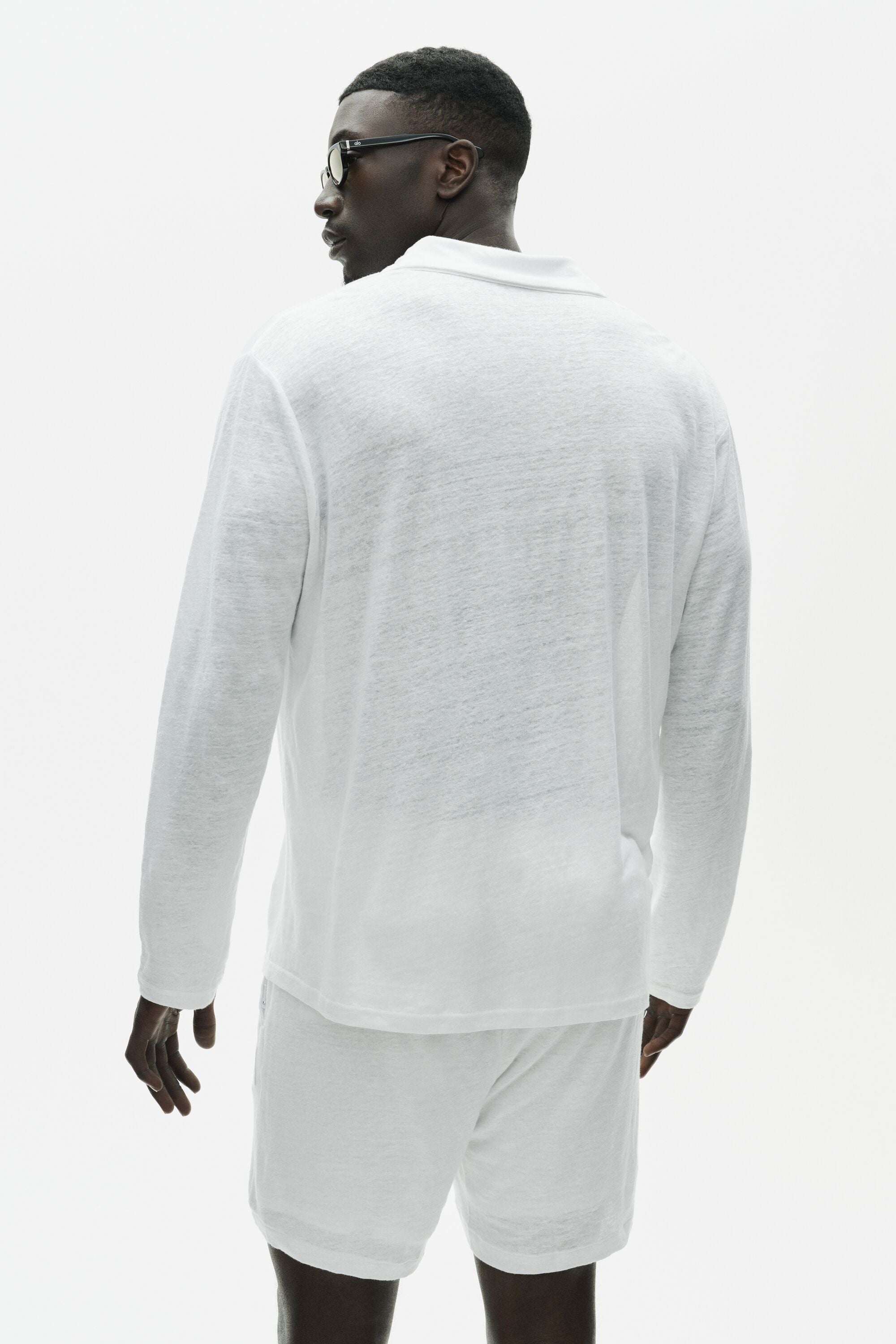 Alo Yoga Linen Jersey Coastal Long Sleeve Pullover - White