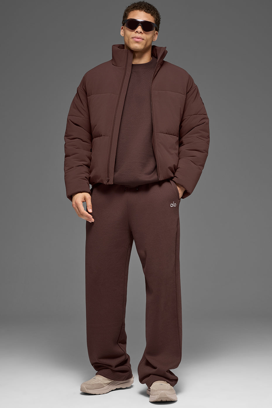 Alo Yoga Stretch Woven Street Puffer - Brownstone