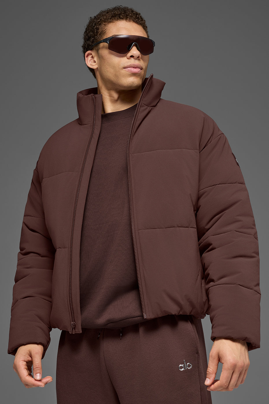 Alo Yoga Stretch Woven Street Puffer - Brownstone
