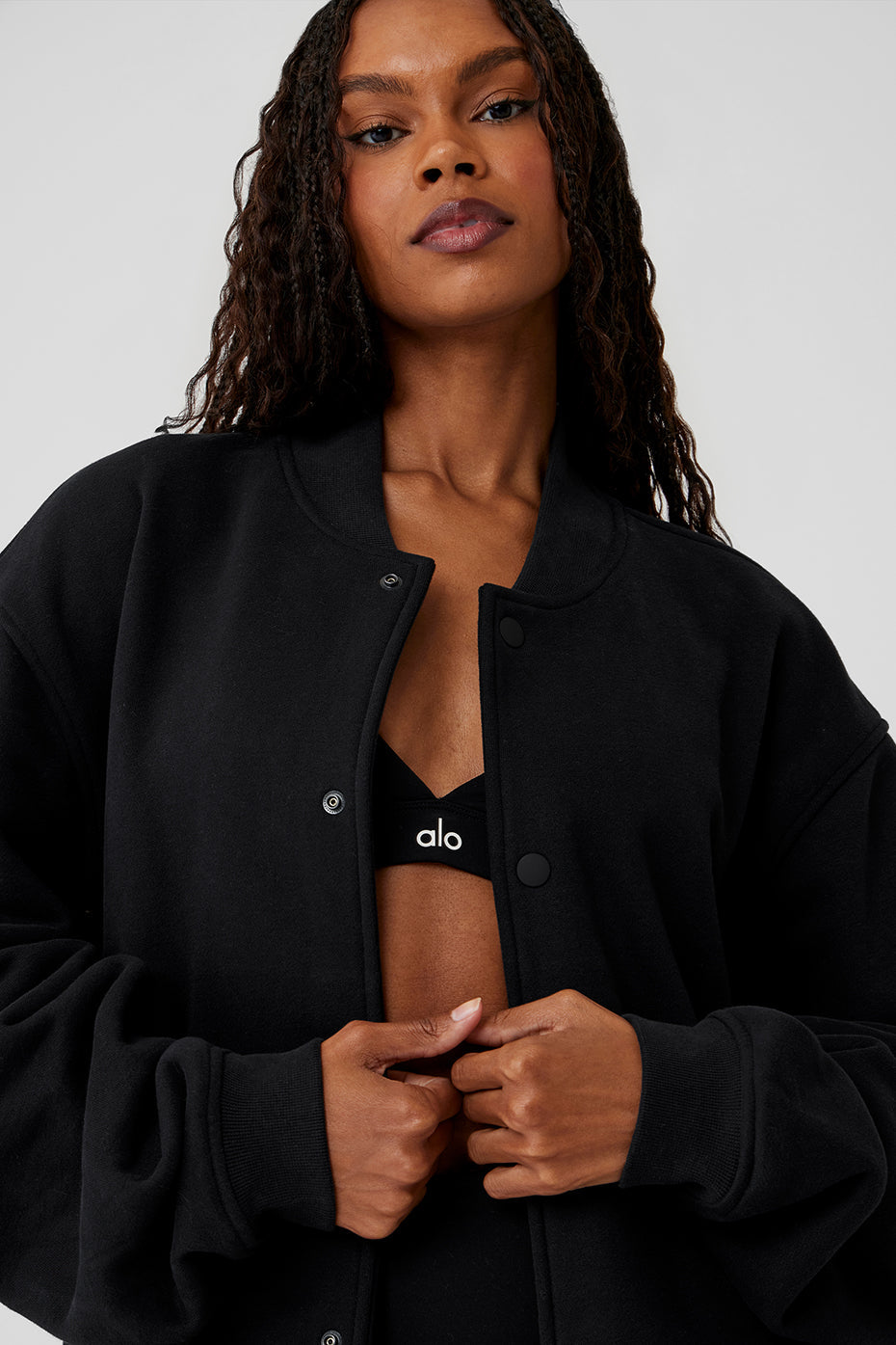 Alo Yoga Renown Varsity Jacket - Black