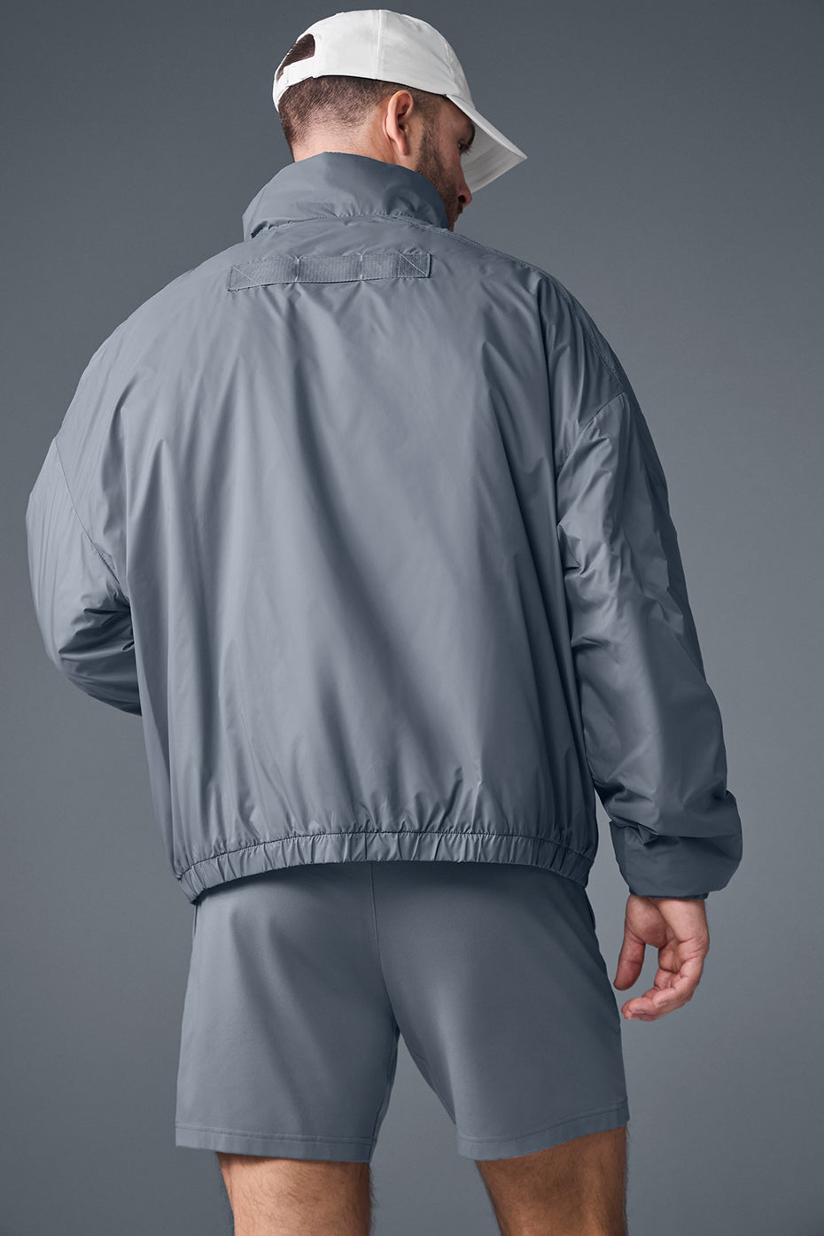 Alo Yoga Latitude Light Weight 1/2 Zip Pullover Jacket - Steel Grey