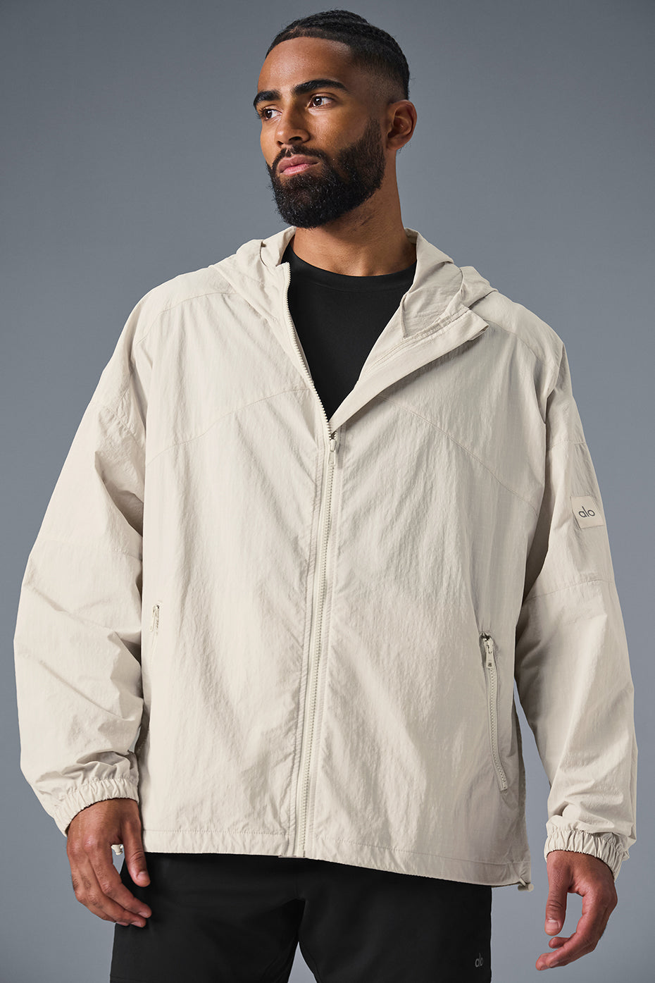 Alo Yoga Vantage Nylon Ripstop Track Jacket - Bone