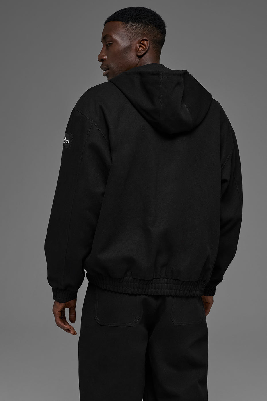 Alo Yoga Cotton Canvas Full Zip Hoodie - Black