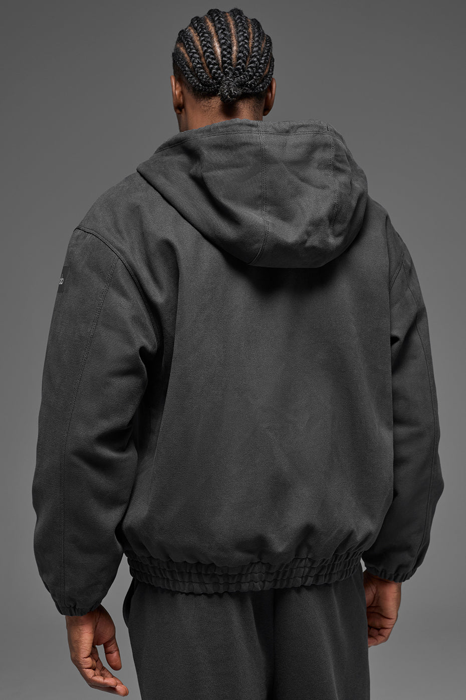 Alo Yoga Cotton Canvas Full Zip Hoodie - Anthracite