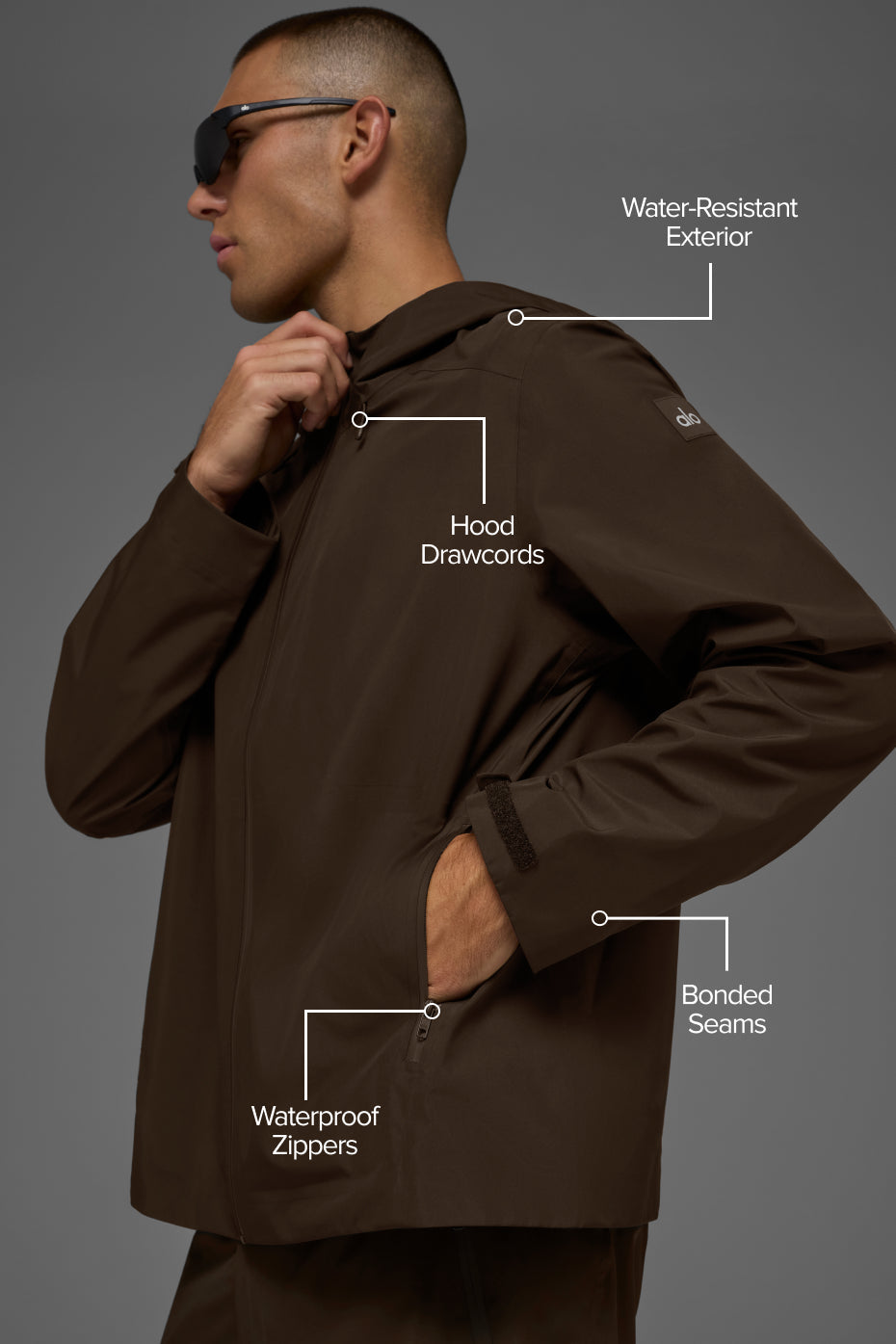 Alo Yoga Alpha Shell Jacket - Espresso