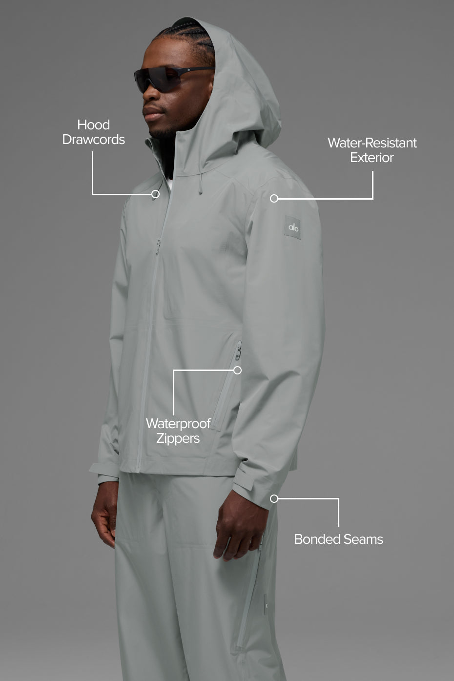 Alo Yoga Alpha Shell Jacket - Lunar Grey