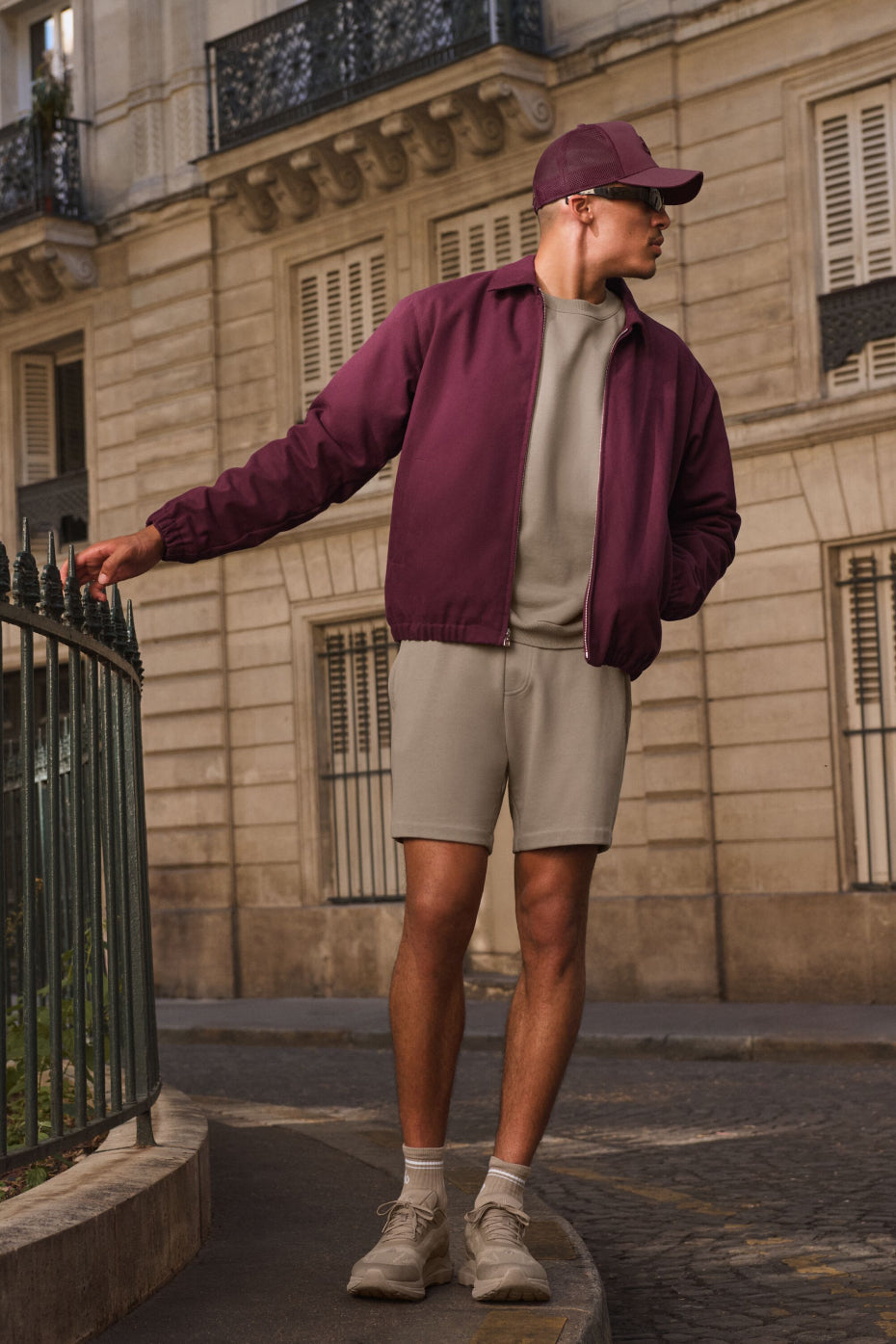 Alo Yoga Cotton Canvas Coaches Jacket - Burgundy