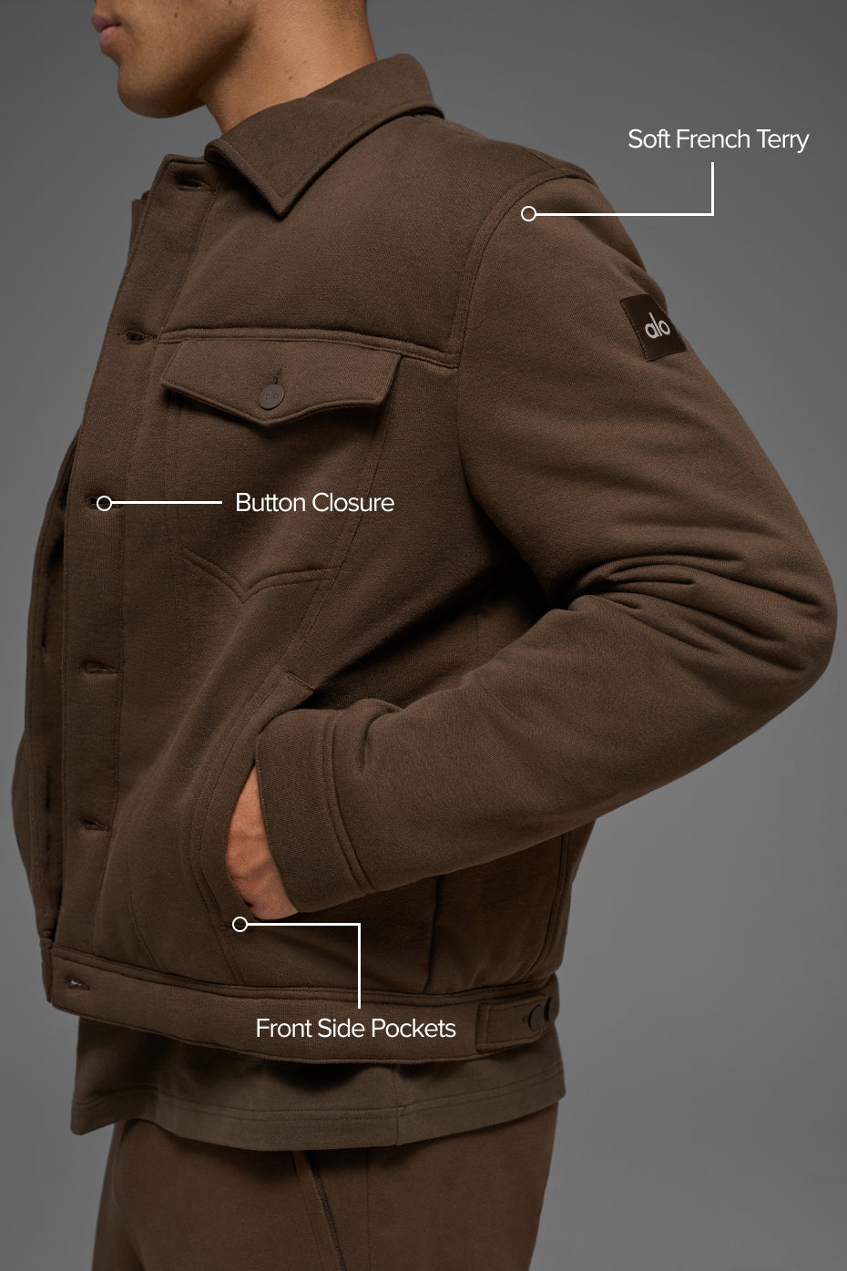 Alo Yoga Ease Trucker Jacket - Espresso