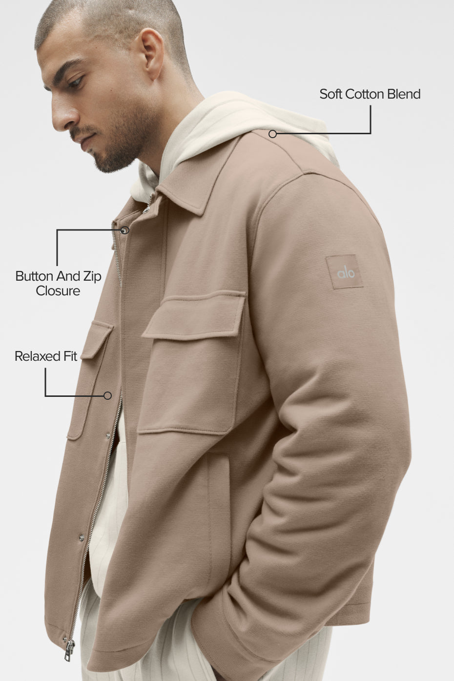 Alo Yoga Kickback Jacket - Gravel