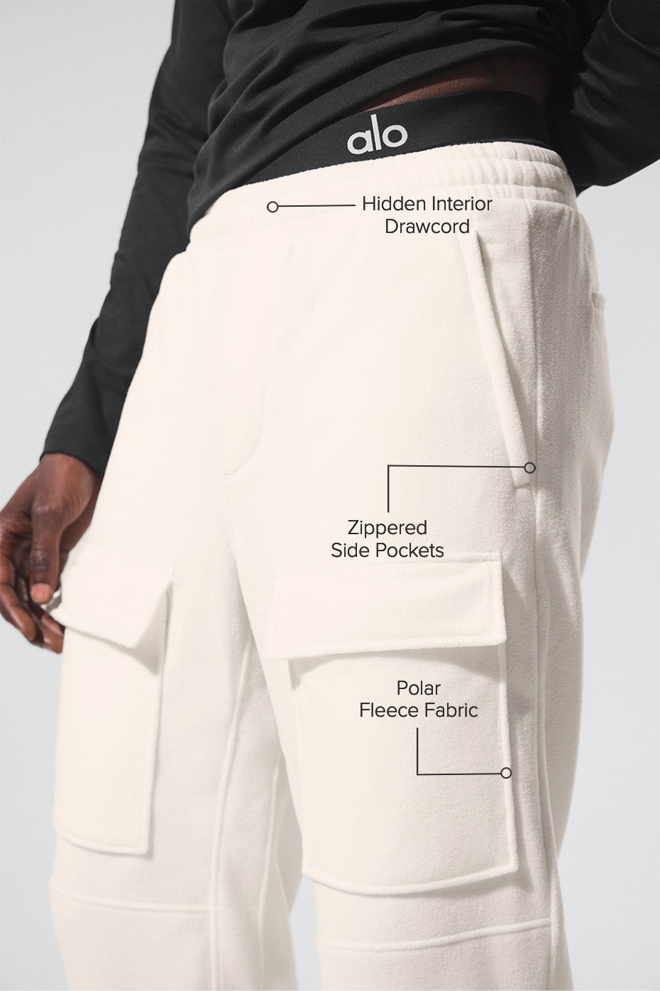 Alo Yoga Polar Fleece Ridge Cargo Pants - Ivory