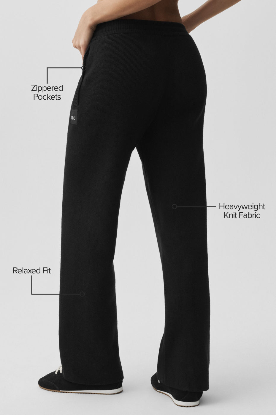 Alo Yoga Scholar Straight Leg Sweatpant - Black