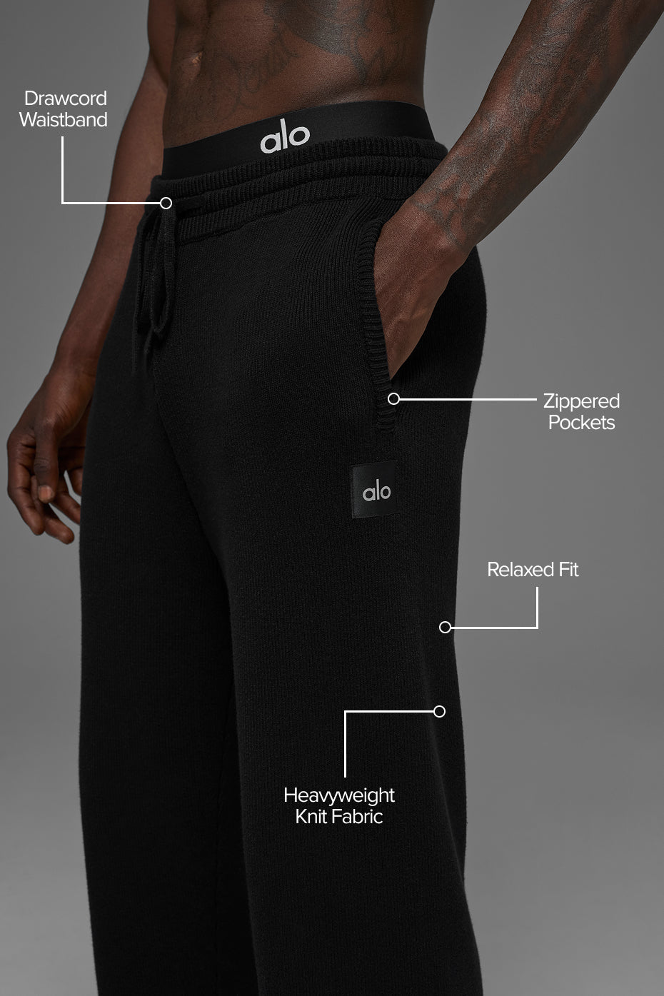 Alo Yoga Scholar Straight Leg Sweatpant - Black