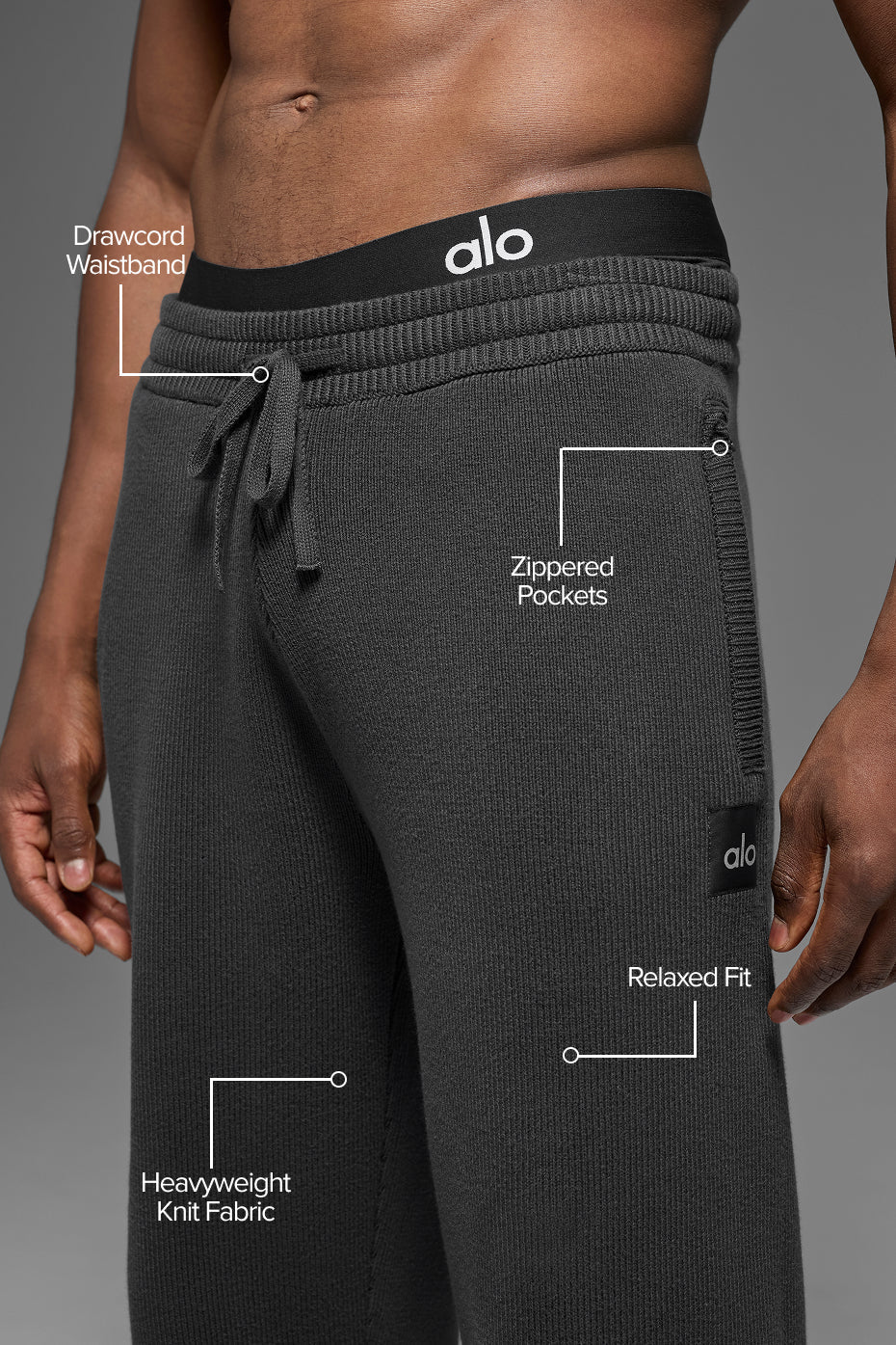 Alo Yoga Scholar Straight Leg Sweatpant - Anthracite