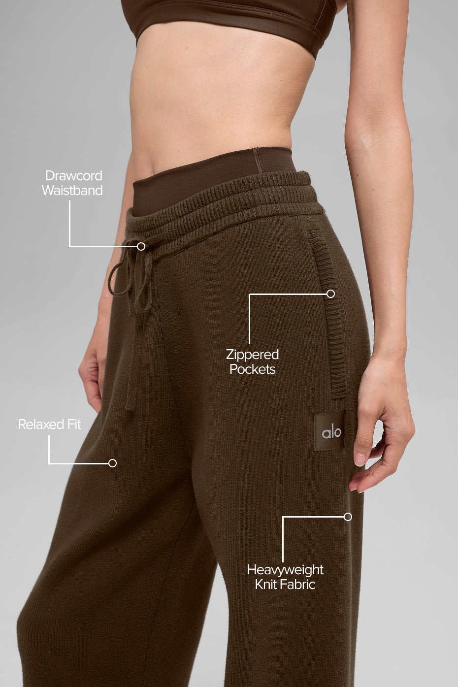 Alo Yoga Scholar Straight Leg Sweatpant - Espresso