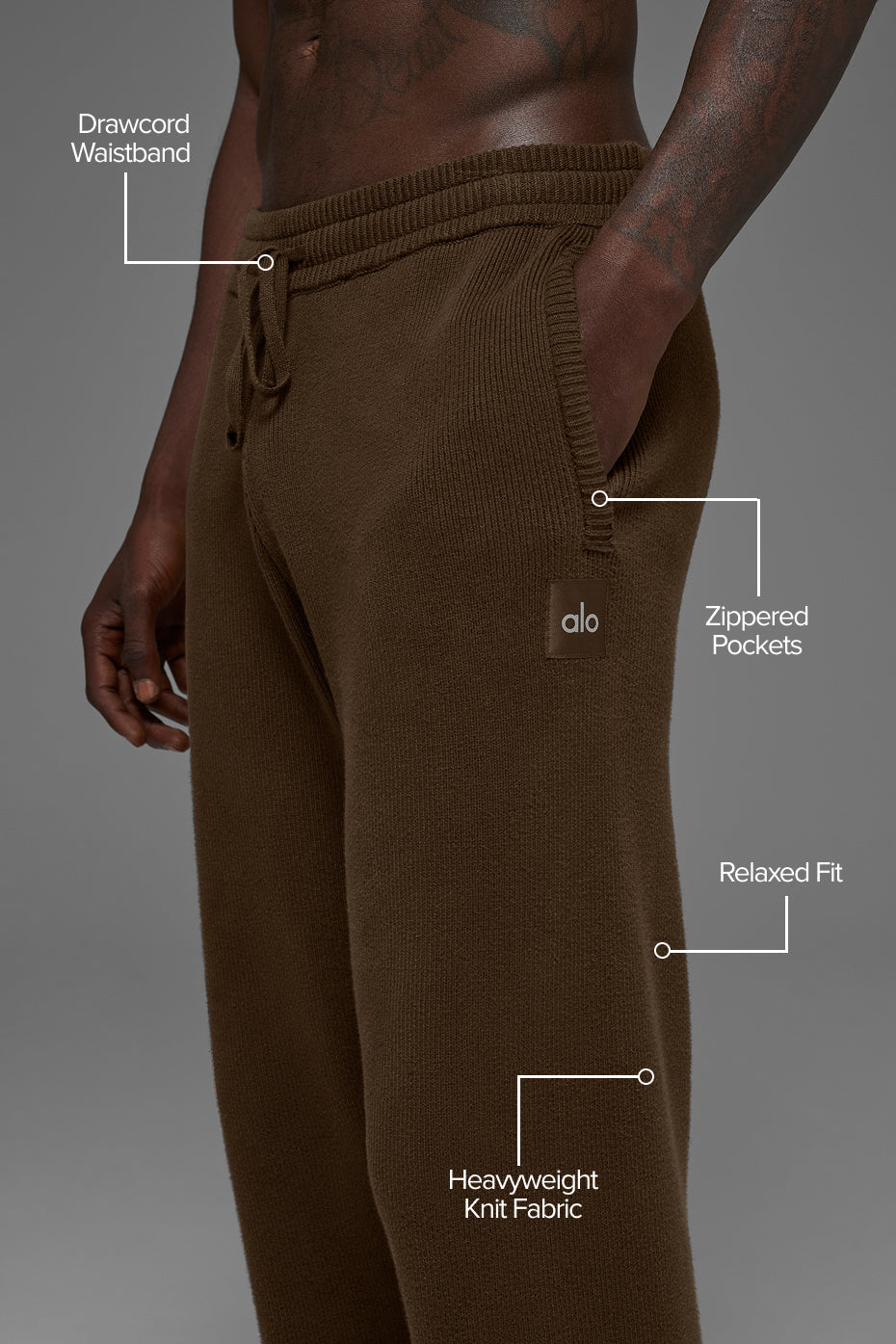 Alo Yoga Scholar Straight Leg Sweatpant - Espresso