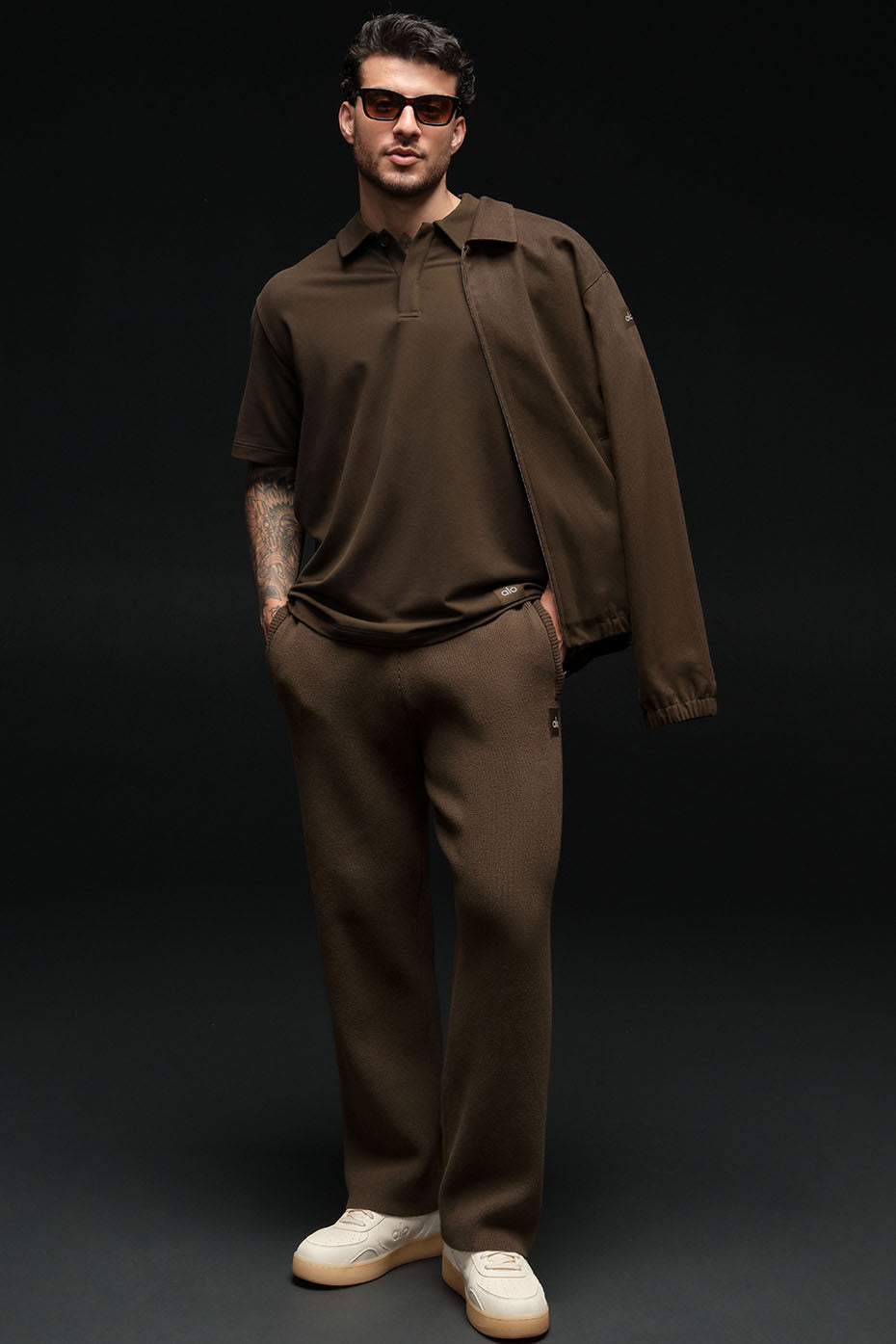 Alo Yoga Scholar Straight Leg Sweatpant - Espresso