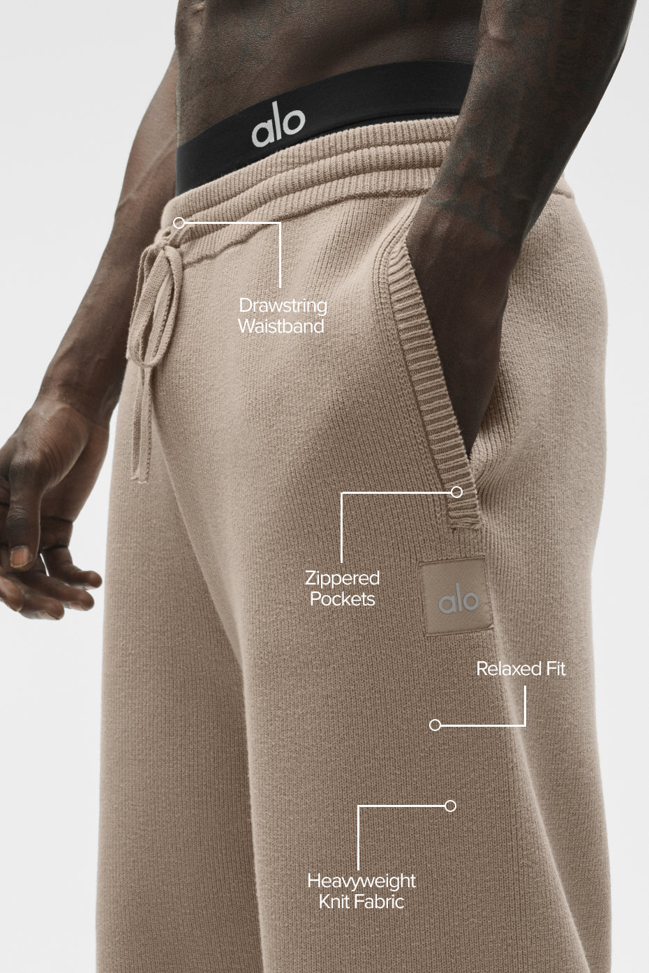 Alo Yoga Scholar Straight Leg Sweatpant - Gravel