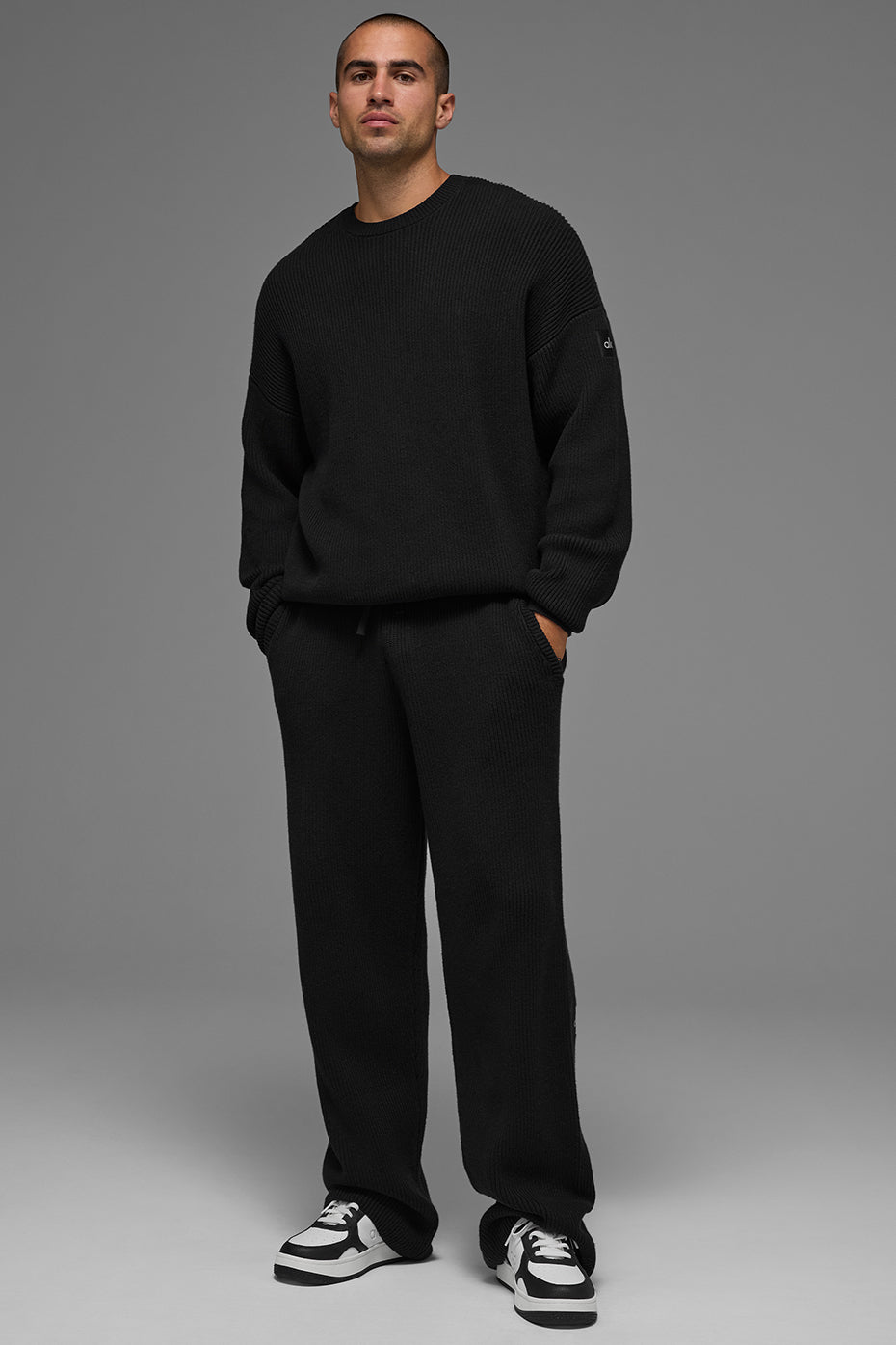 Alo Yoga Domain Rib Knit Sweatpant - Black