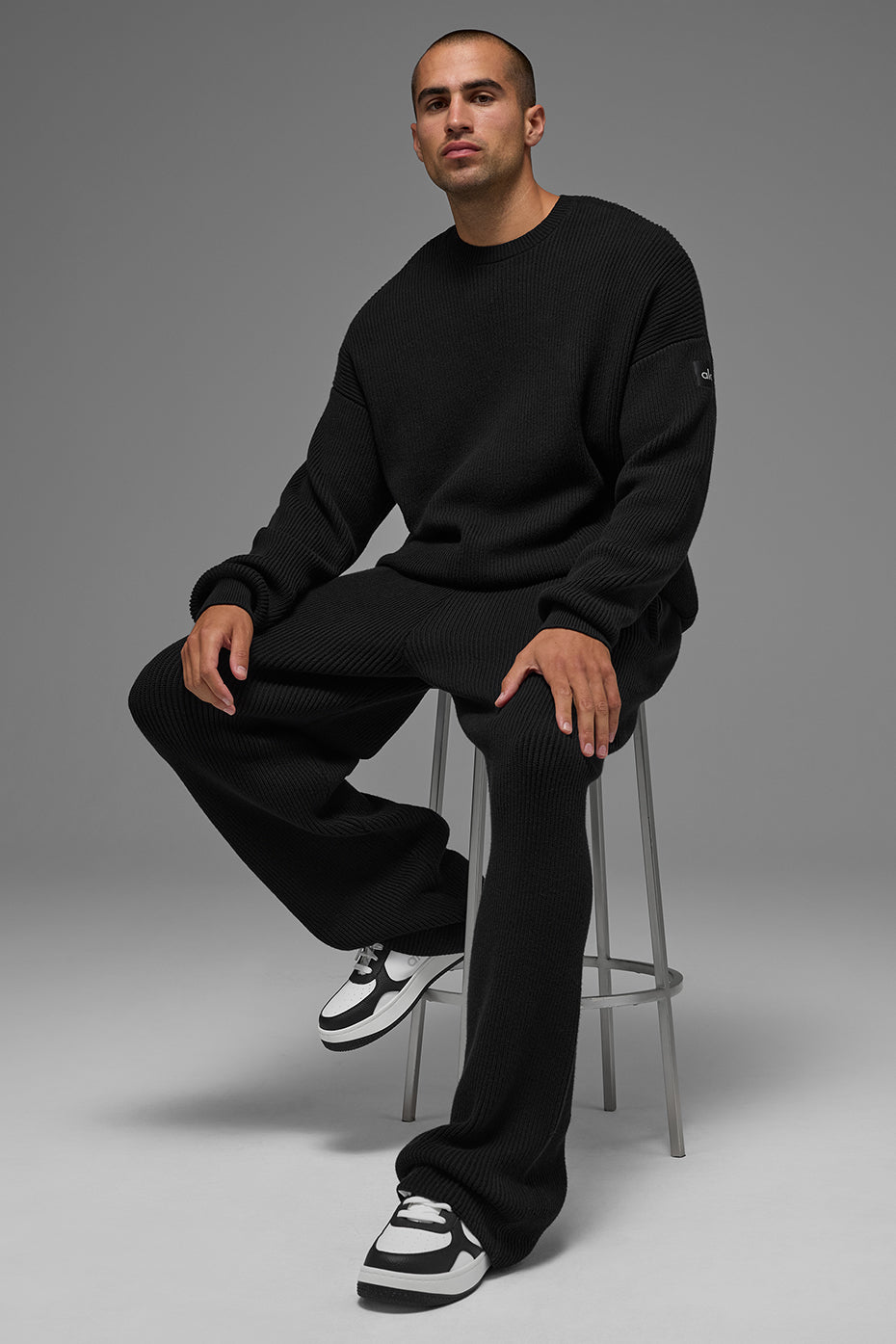 Alo Yoga Domain Rib Knit Sweatpant - Black
