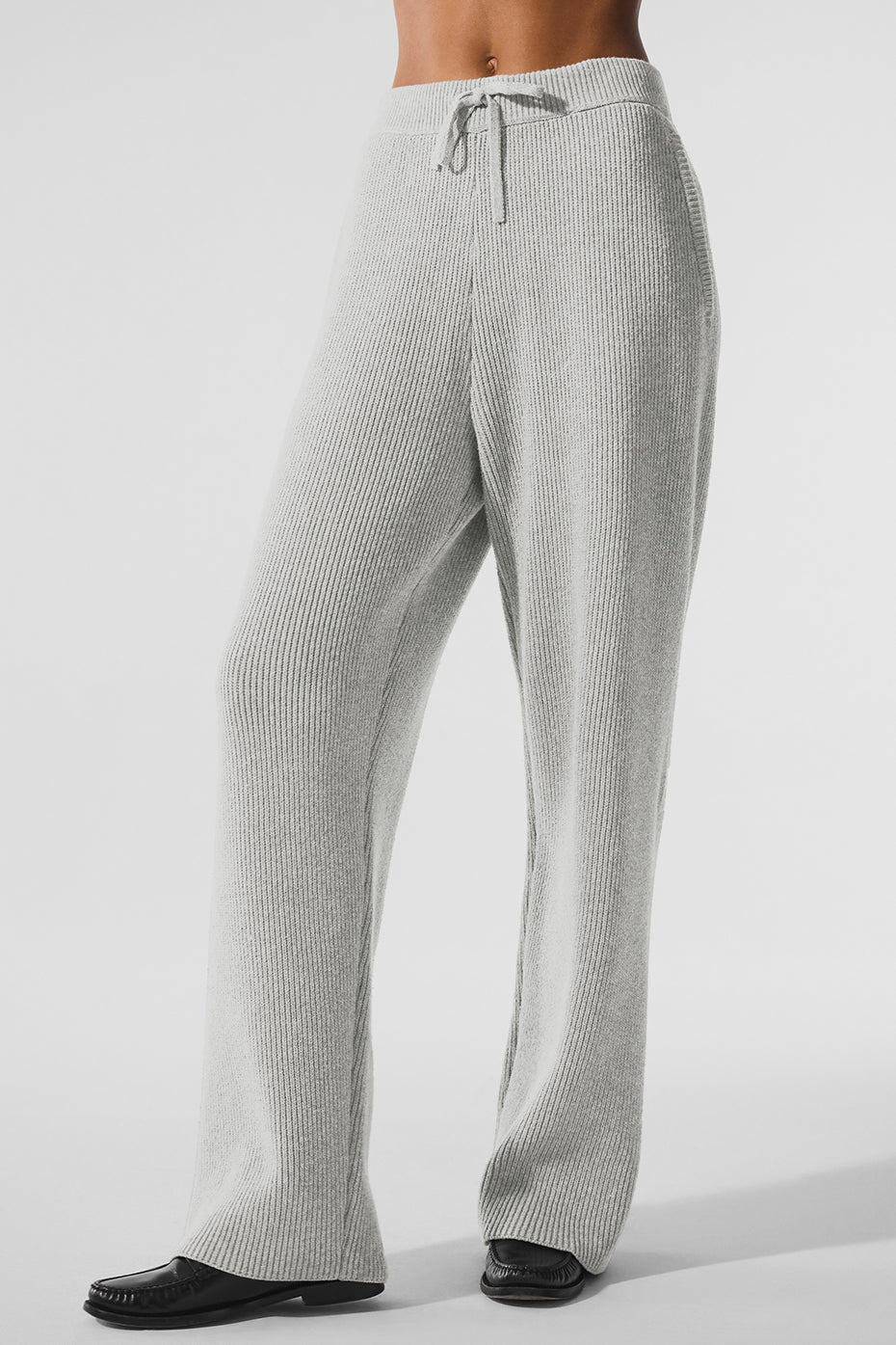 Alo Yoga Domain Rib Knit Sweatpant - Athletic Heather Grey