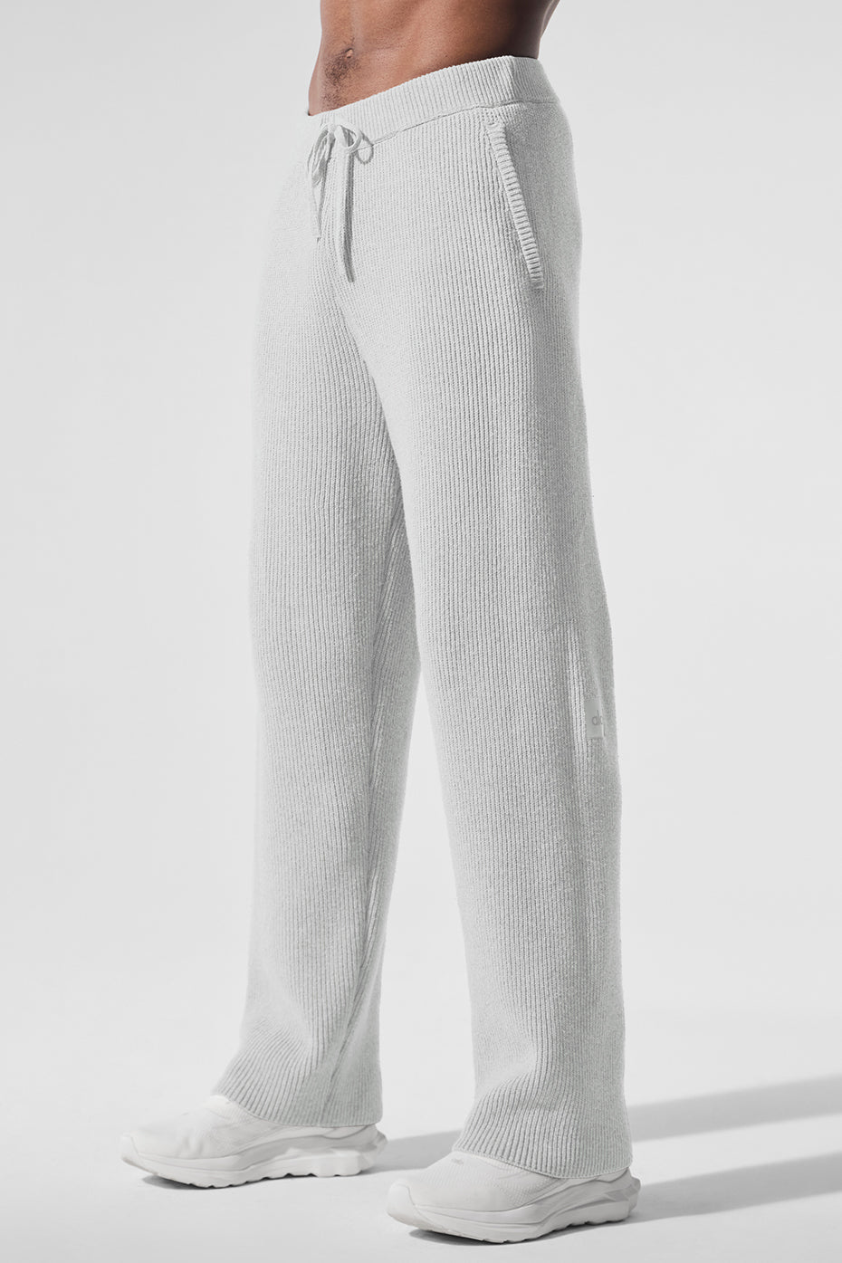 Alo Yoga Domain Rib Knit Sweatpant - Athletic Heather Grey