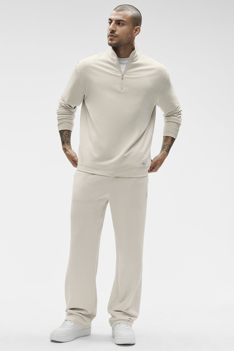 Alo Yoga Double Take Straight Leg Pant - Bone