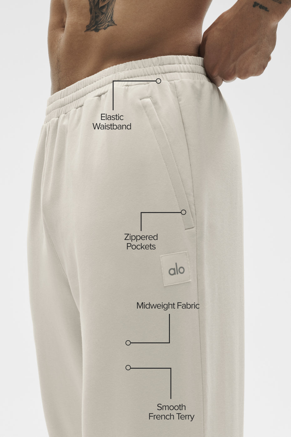 Alo Yoga Double Take Straight Leg Pant - Bone