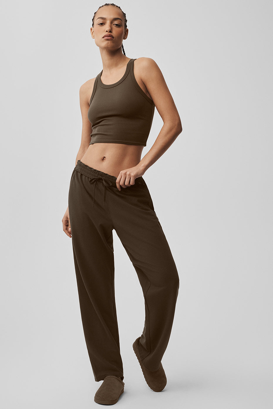 Alo Yoga Double Take Straight Leg Pant - Espresso
