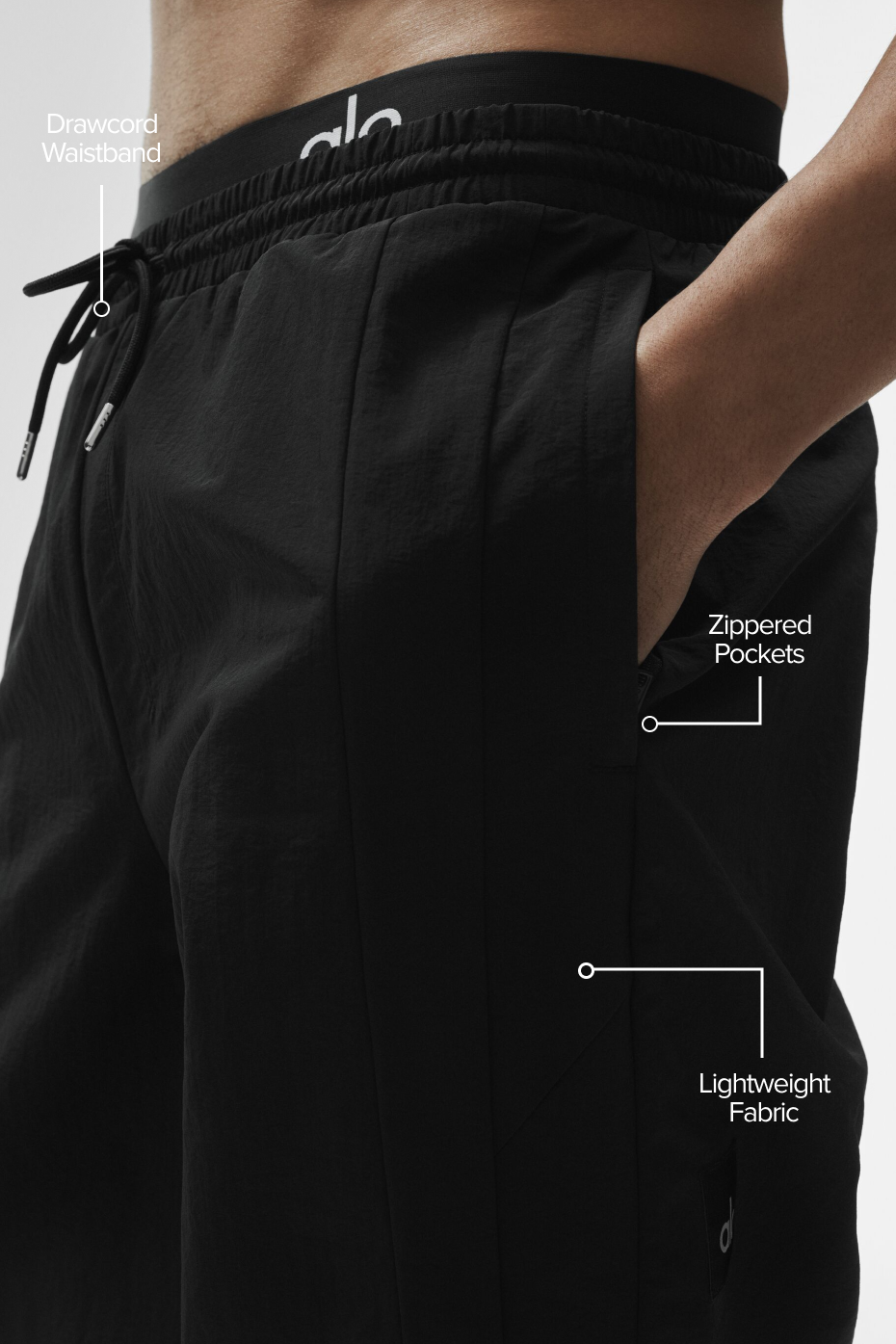 Alo Yoga Takeaway Track Straight Leg Pant - Black