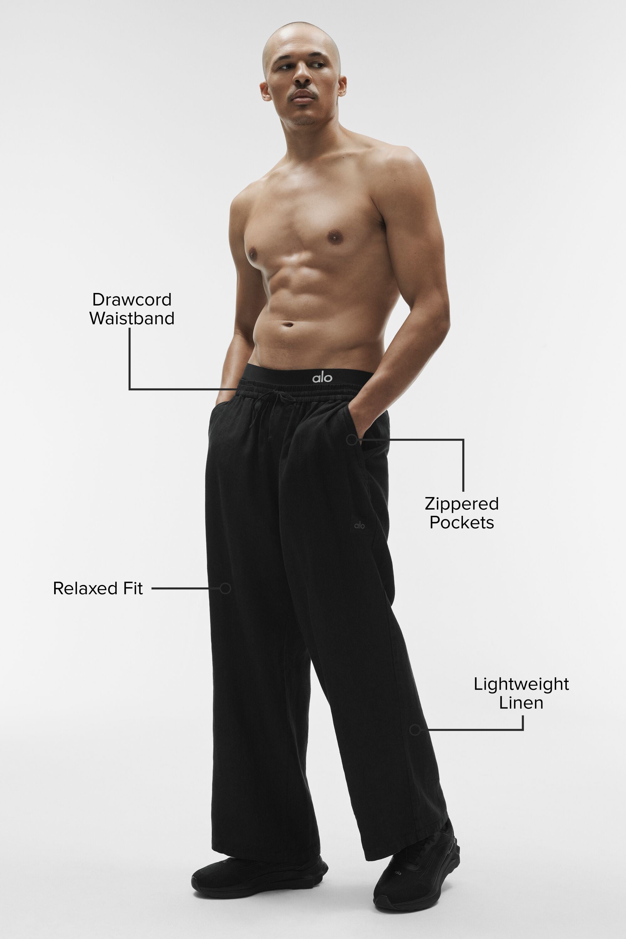 Alo Yoga Linen Days Straight Leg Pant - Black