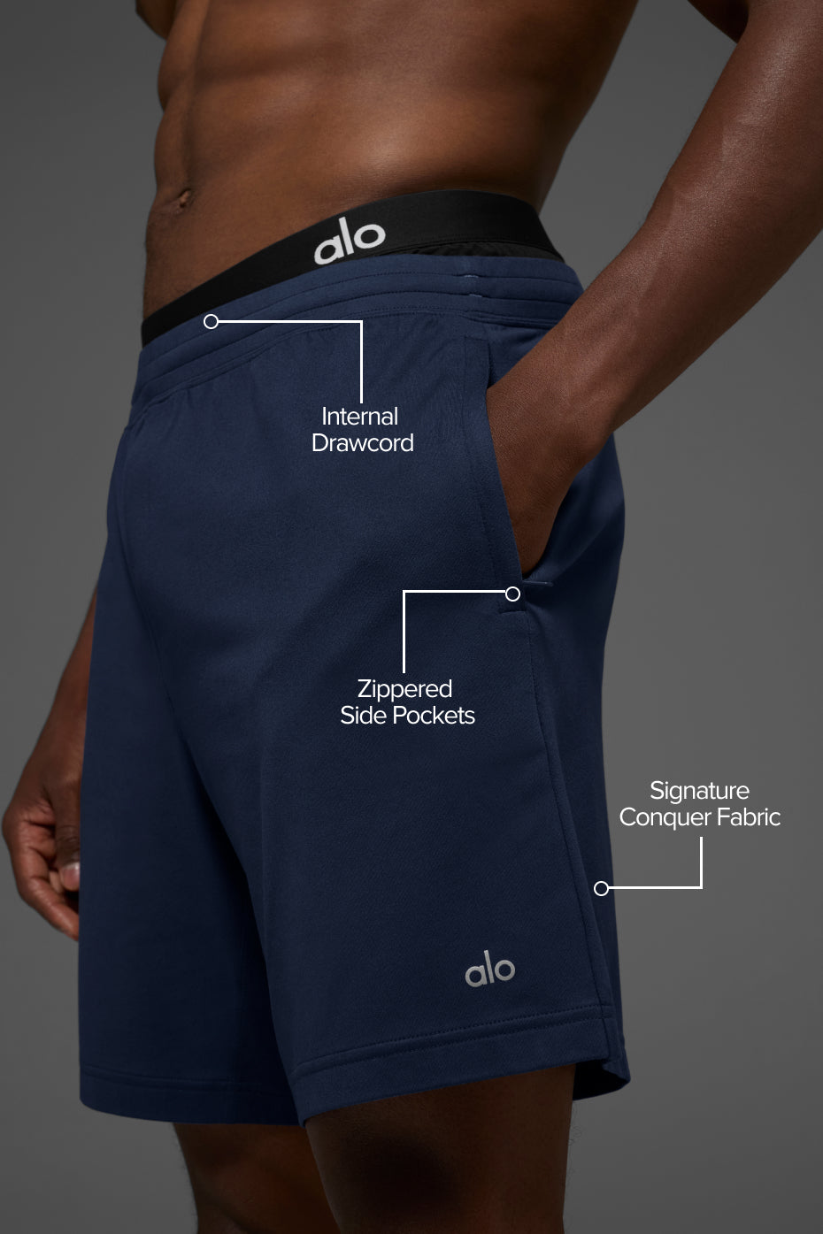 Alo Yoga 7" Conquer React Performance Short - Navy