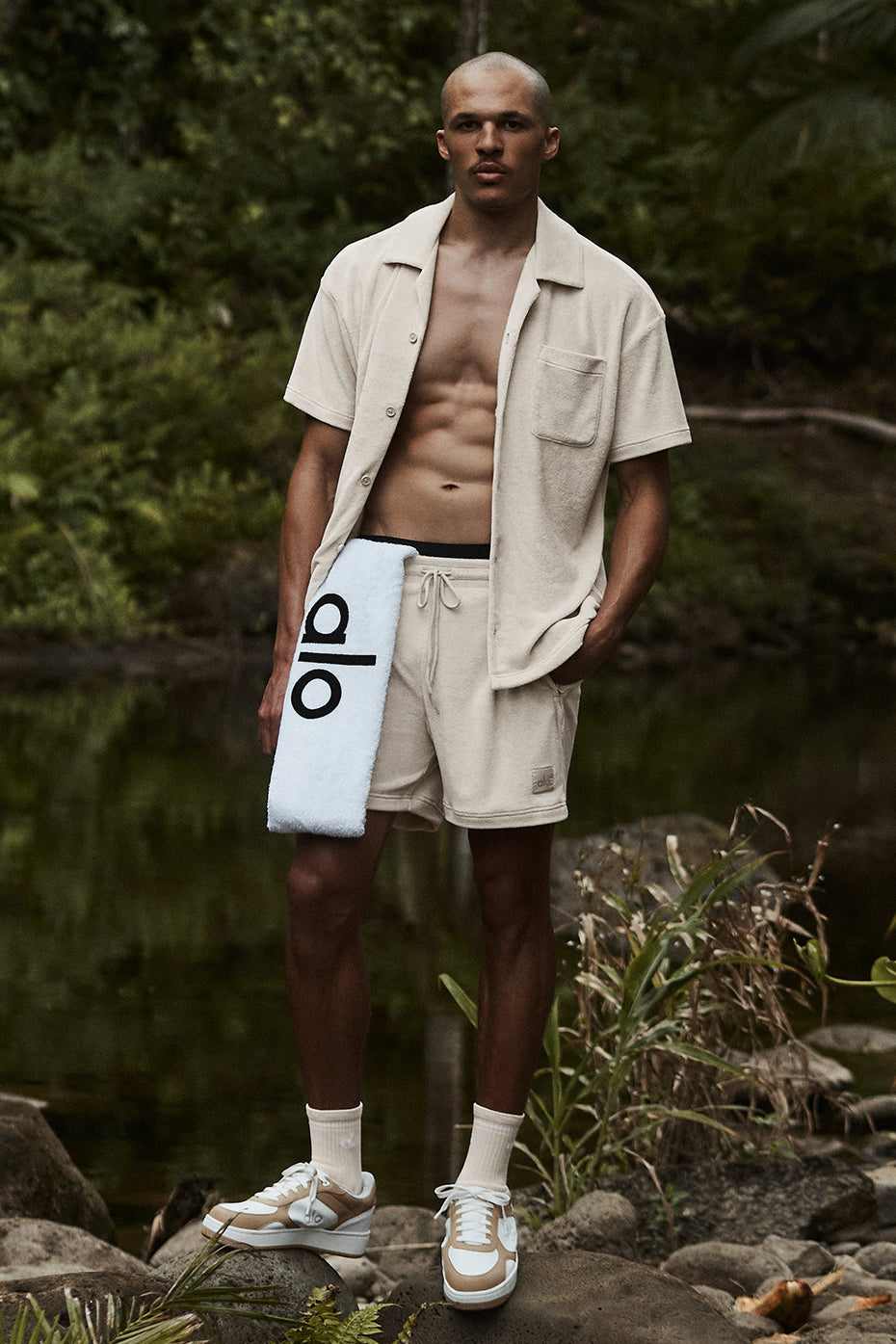 Alo Yoga 7" Coastal Terry Short - Bone