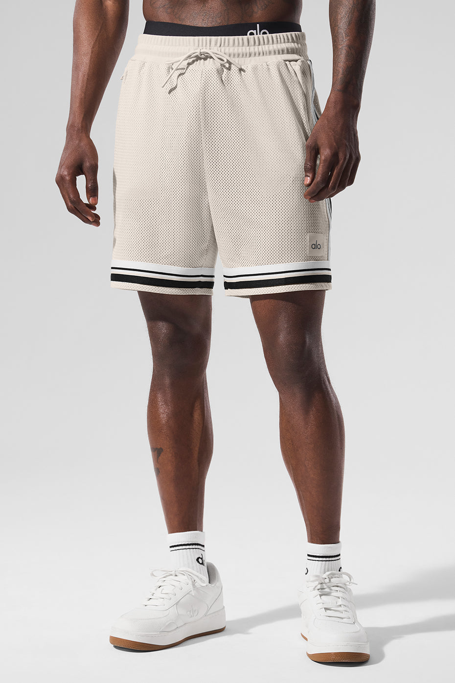 Alo Yoga 7" Key Mesh Basketball Short - Bone