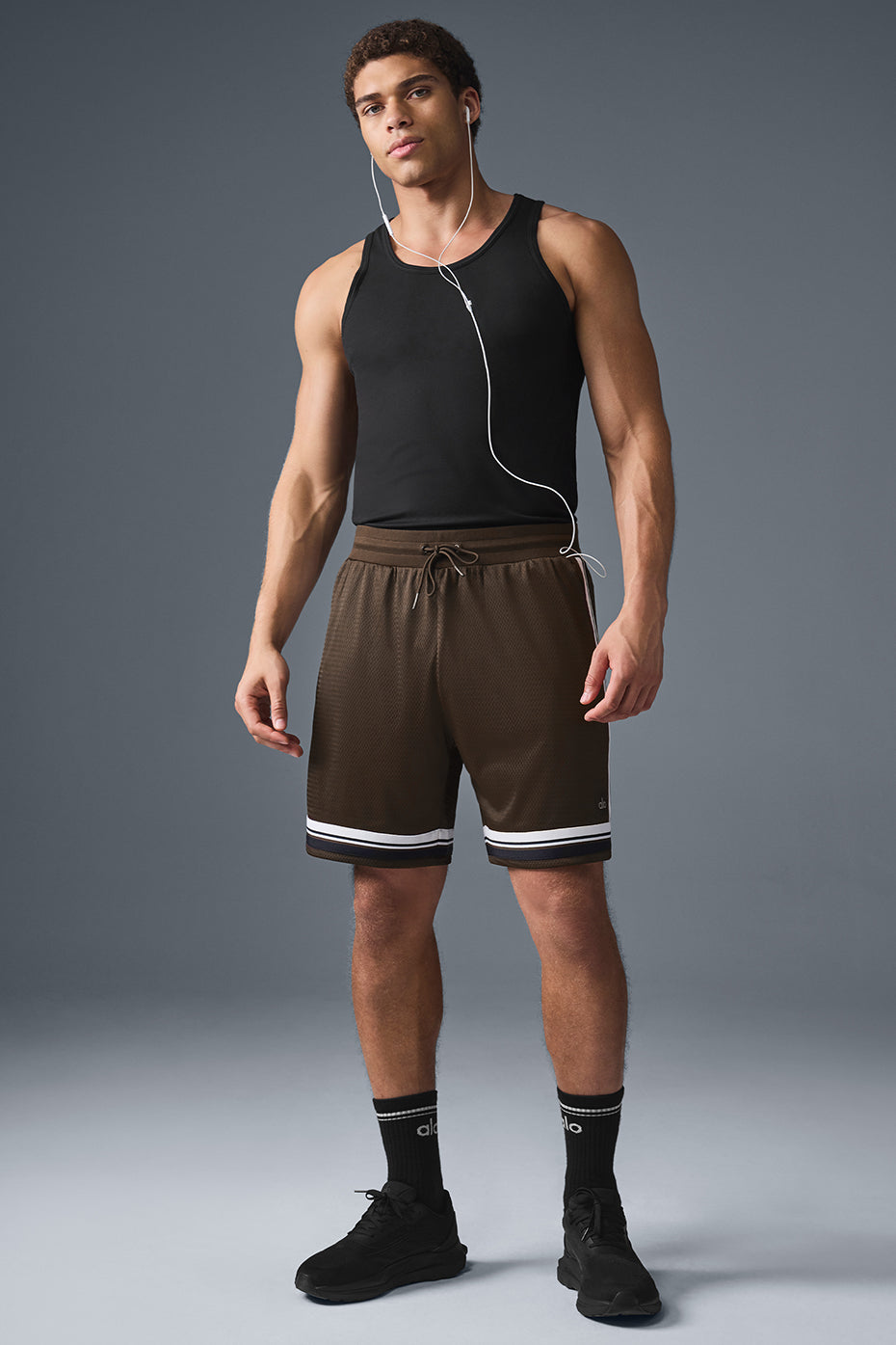 Alo Yoga 7" Key Mesh Basketball Short - Espresso