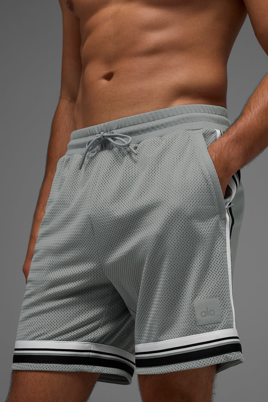 Alo Yoga 7" Key Mesh Basketball Short - Lunar Grey